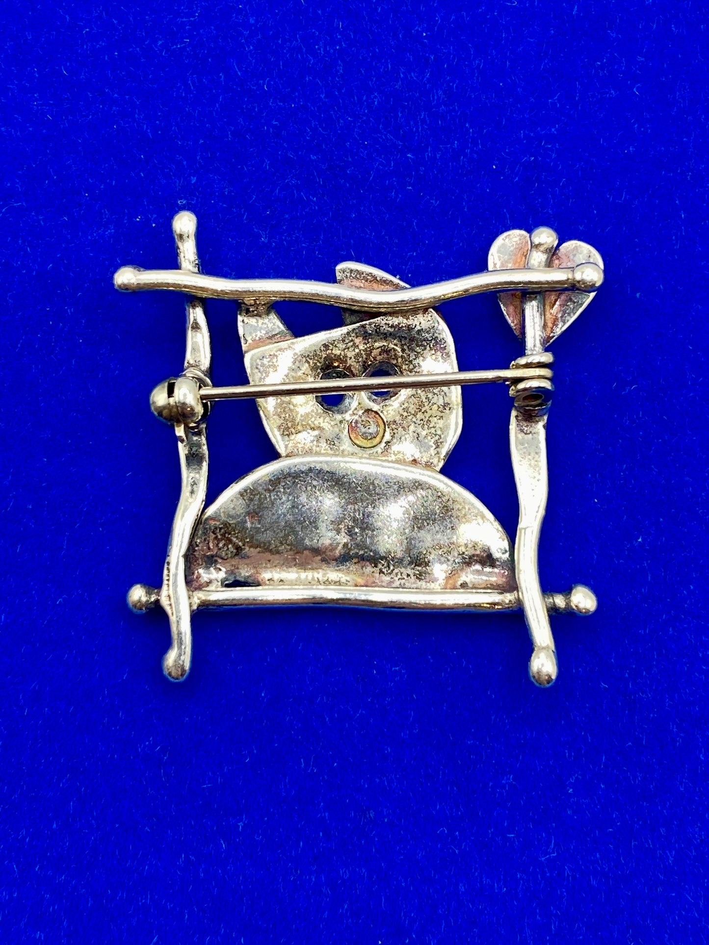 Vintage Sterling Silver Cat Brooch