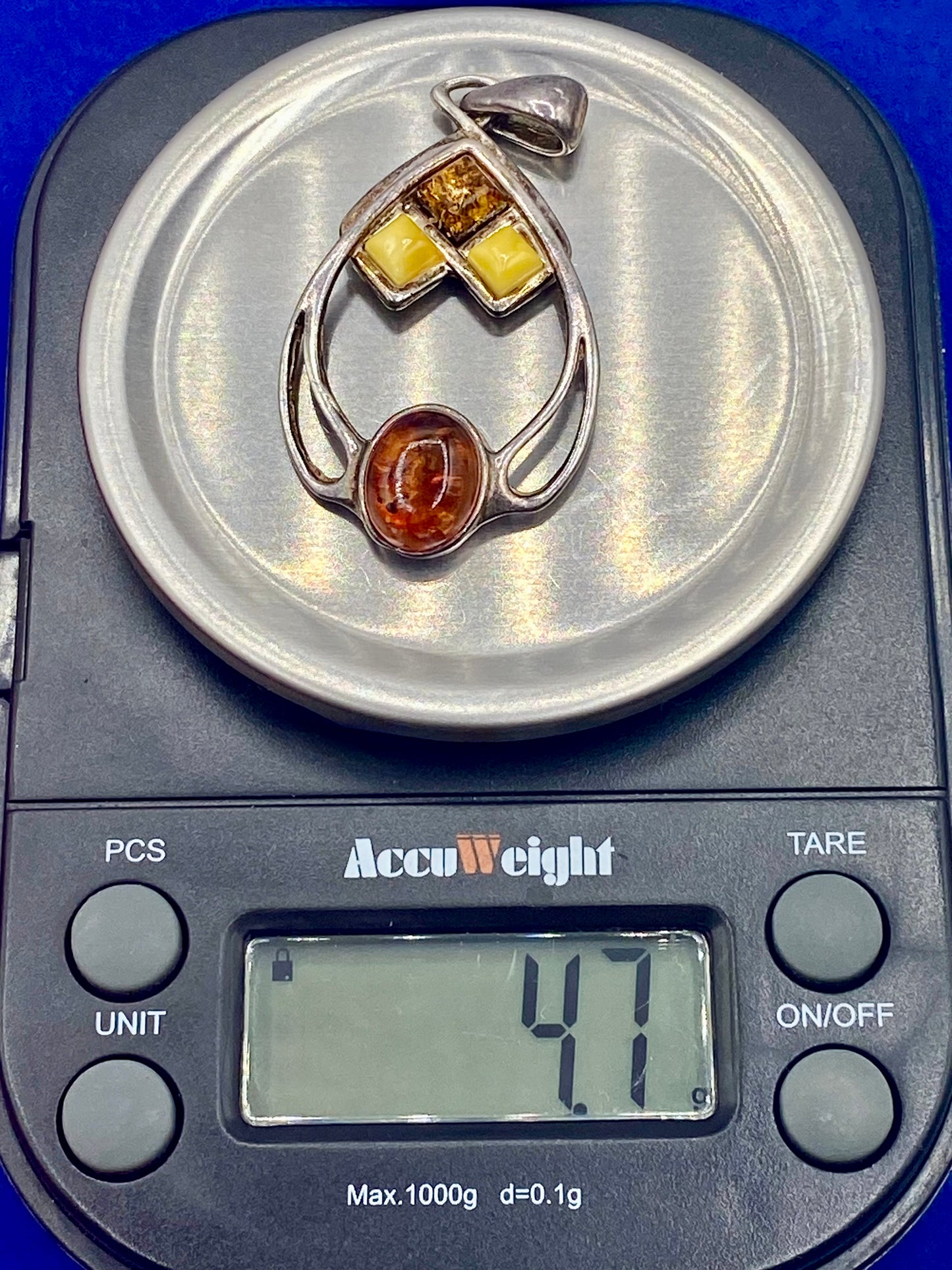 Baltic & Butterscotch Amber Sterling Silver Pendant
