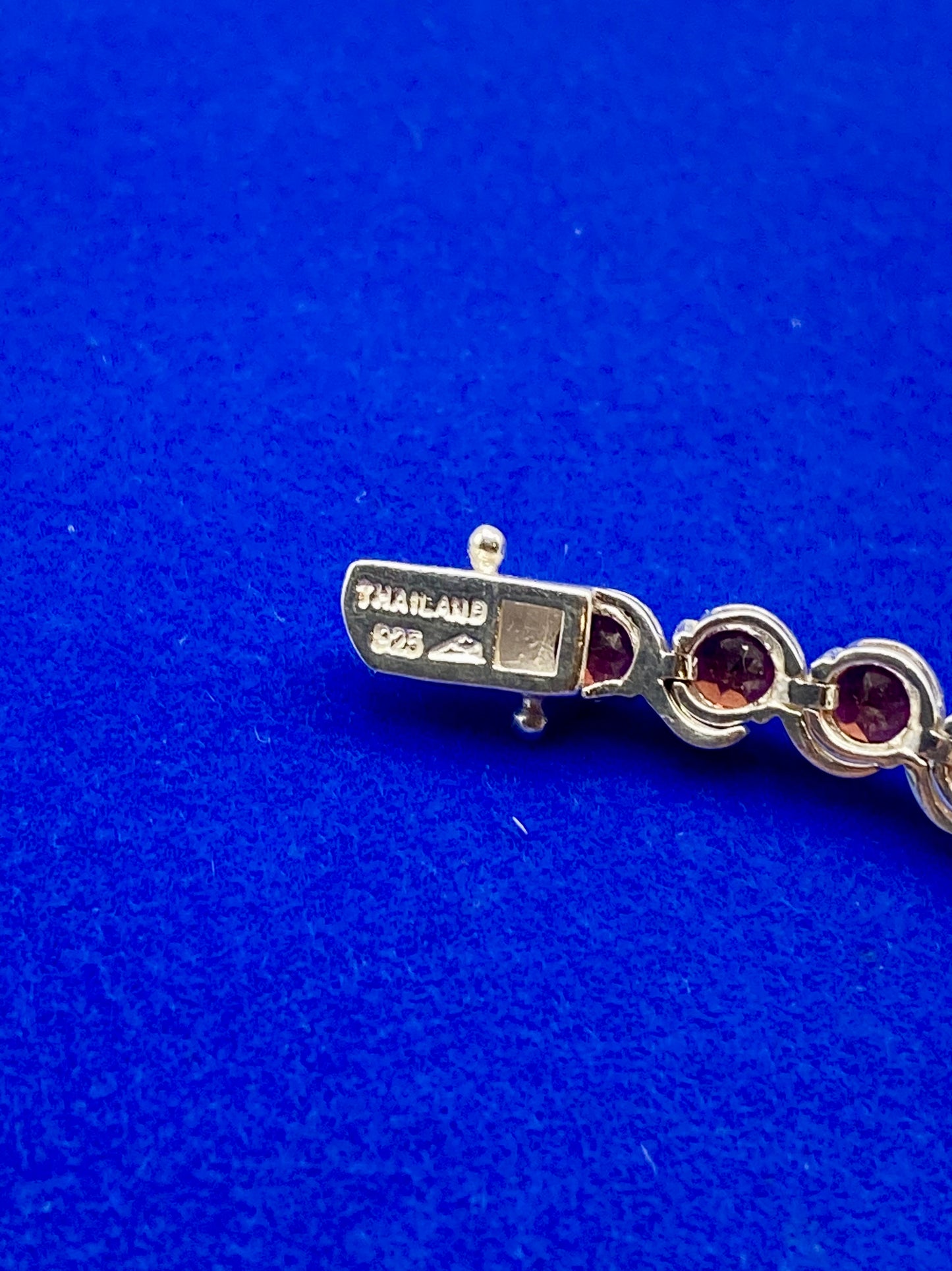Sterling Silver Thailand Garnet Tennis Bracelet