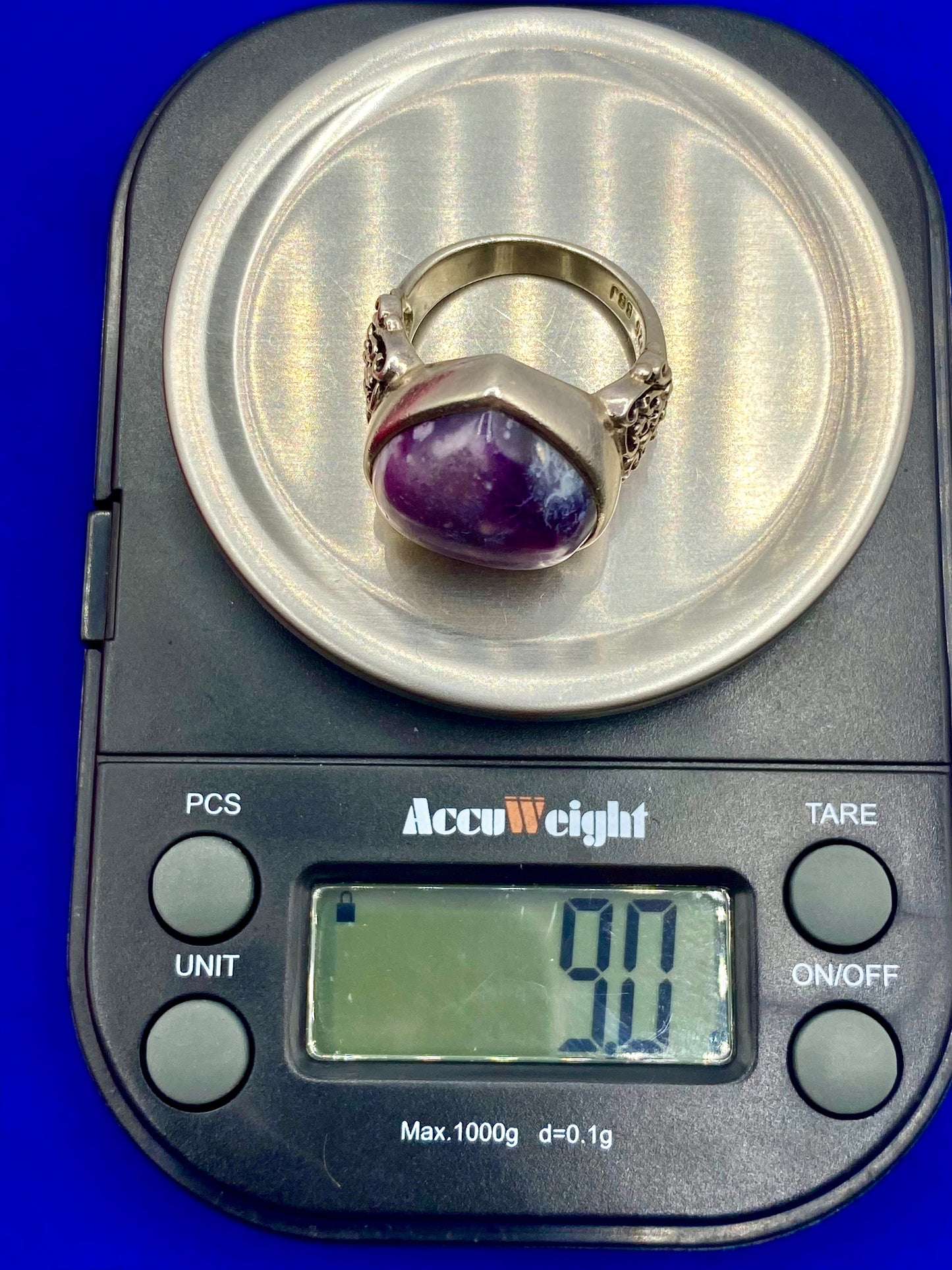 Sterling Silver BBJ Purple Stone Heart Ring