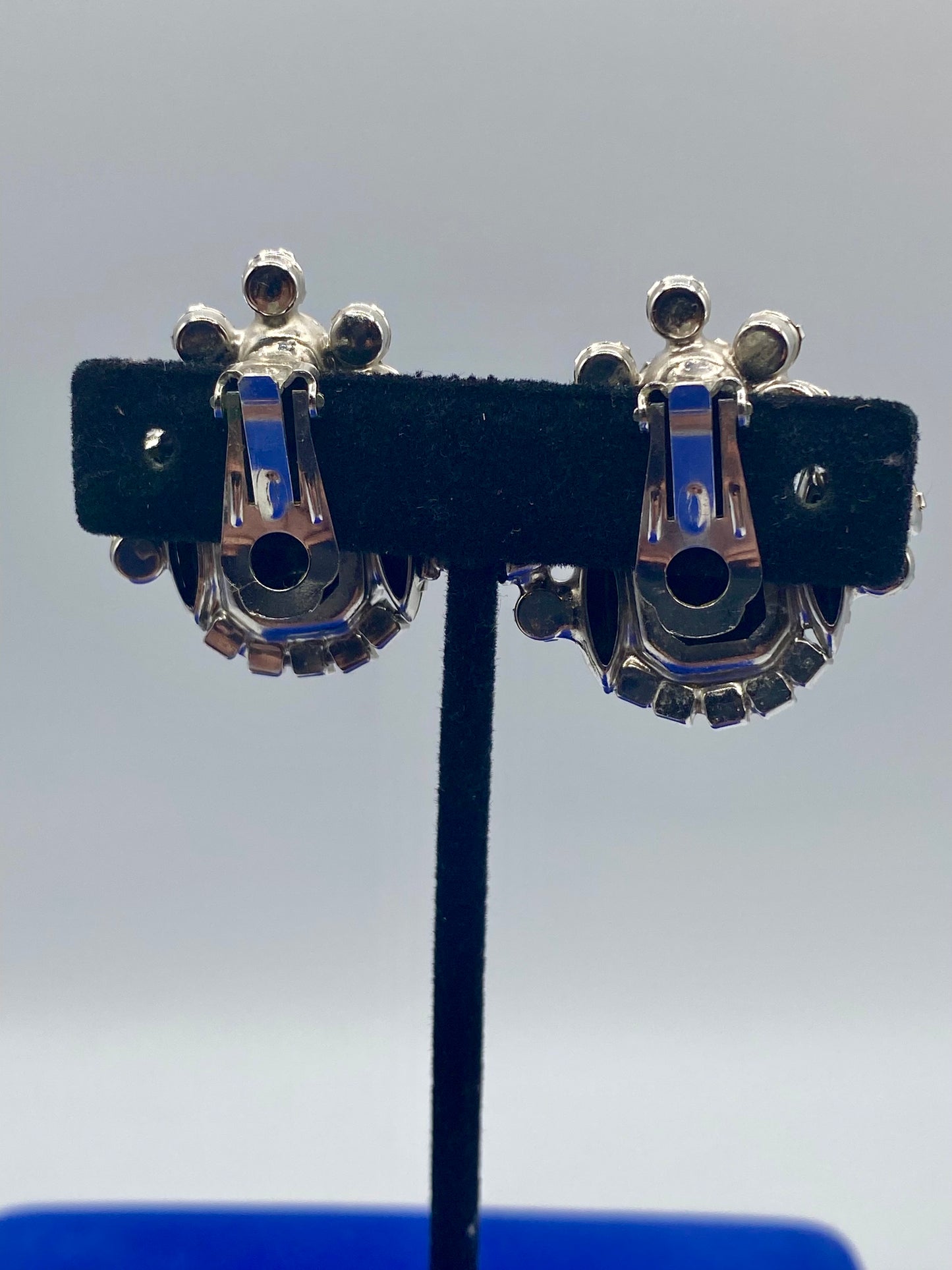 Juliana D&E Black & AB Silver Tone Clip Ons