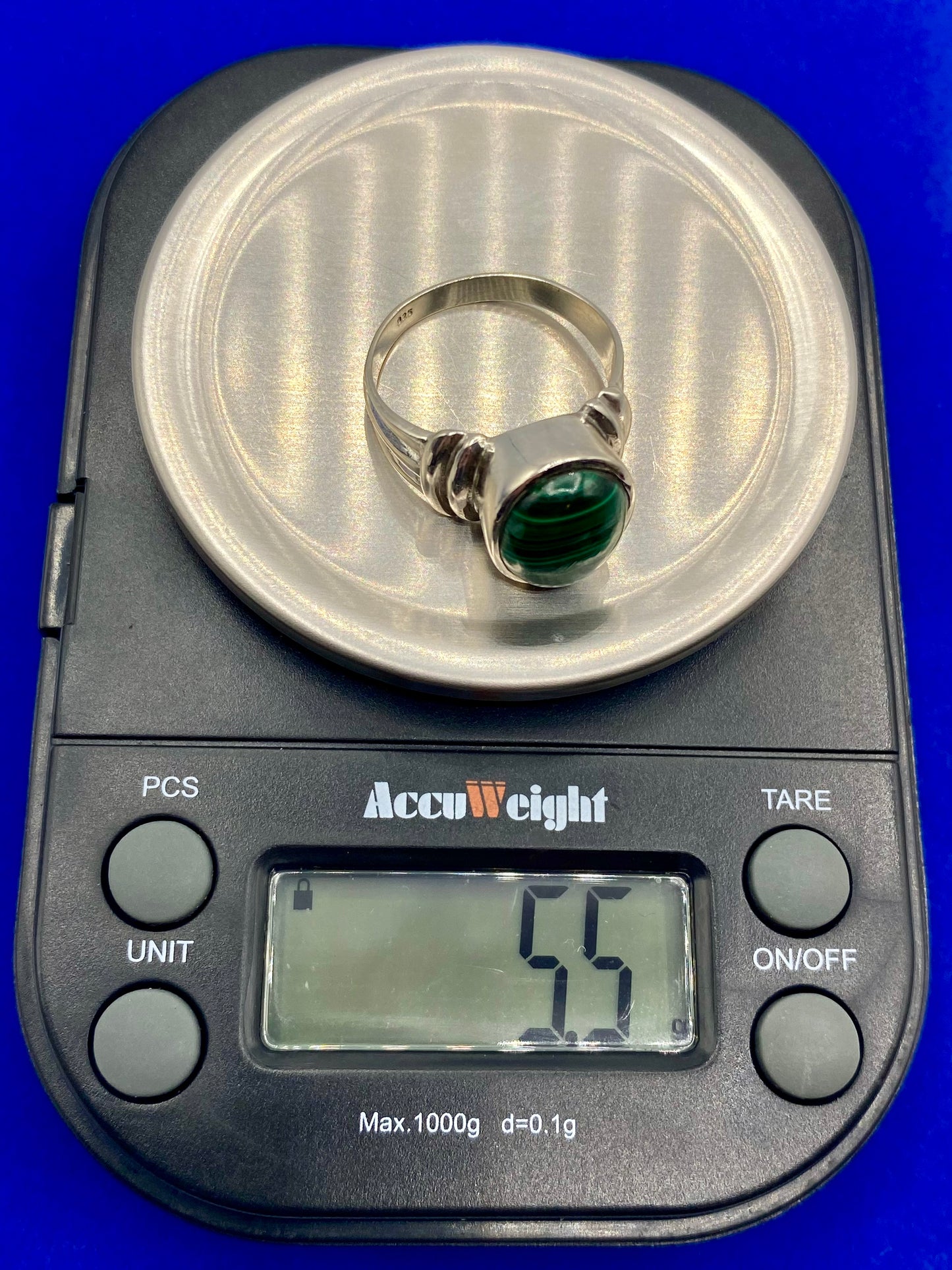 Sterling Silver Malachite Ring