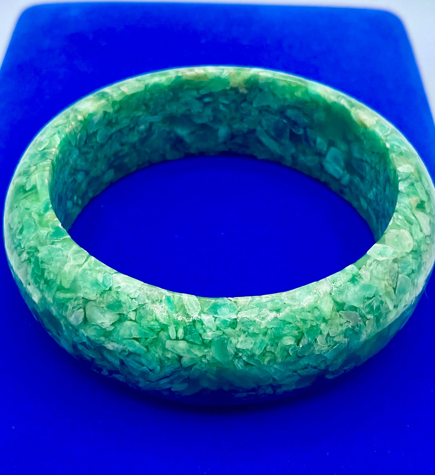 Green Stone Bangle Bracelet