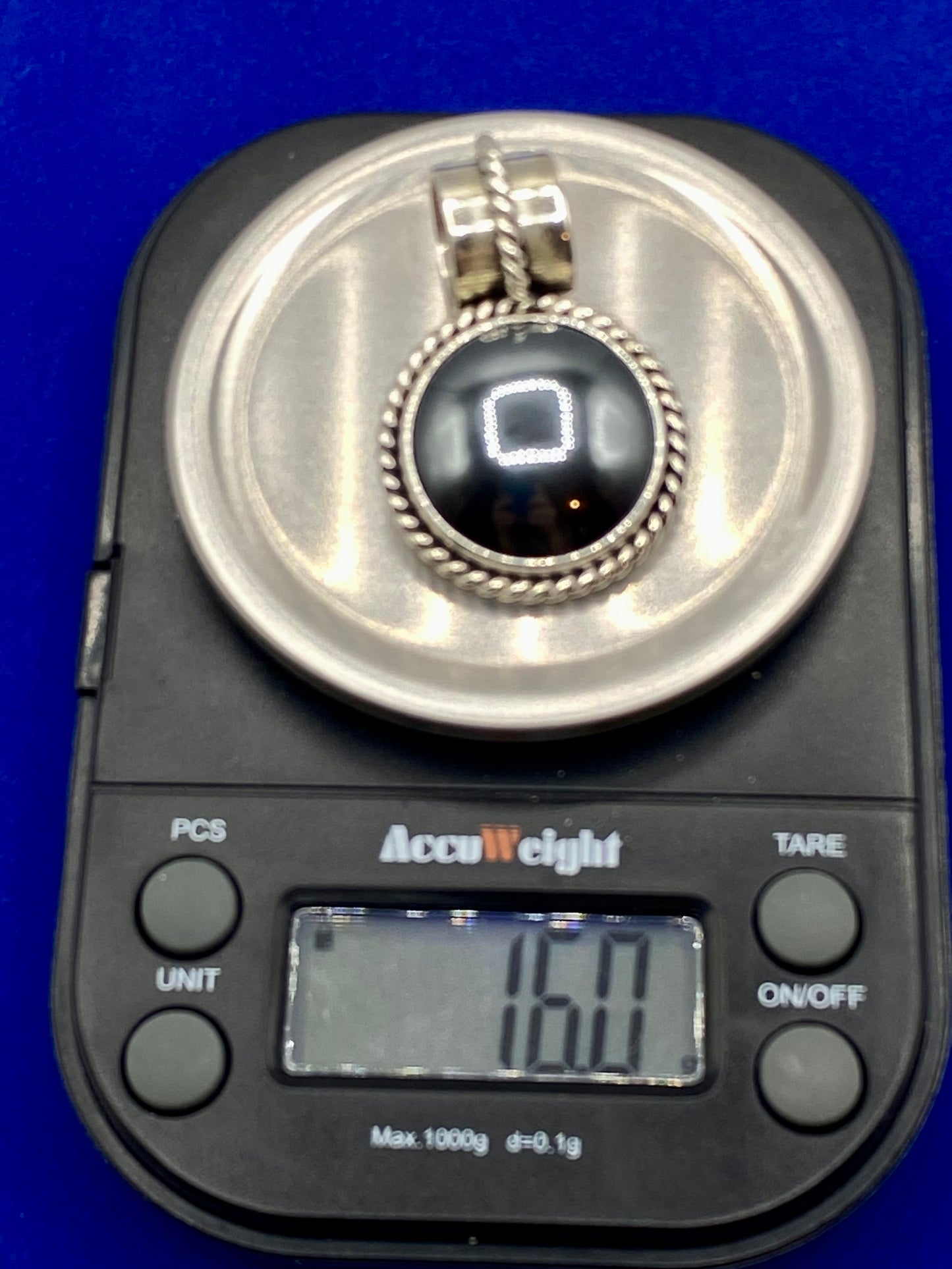 Vintage Taxco Sterling Silver Hematite Pendant