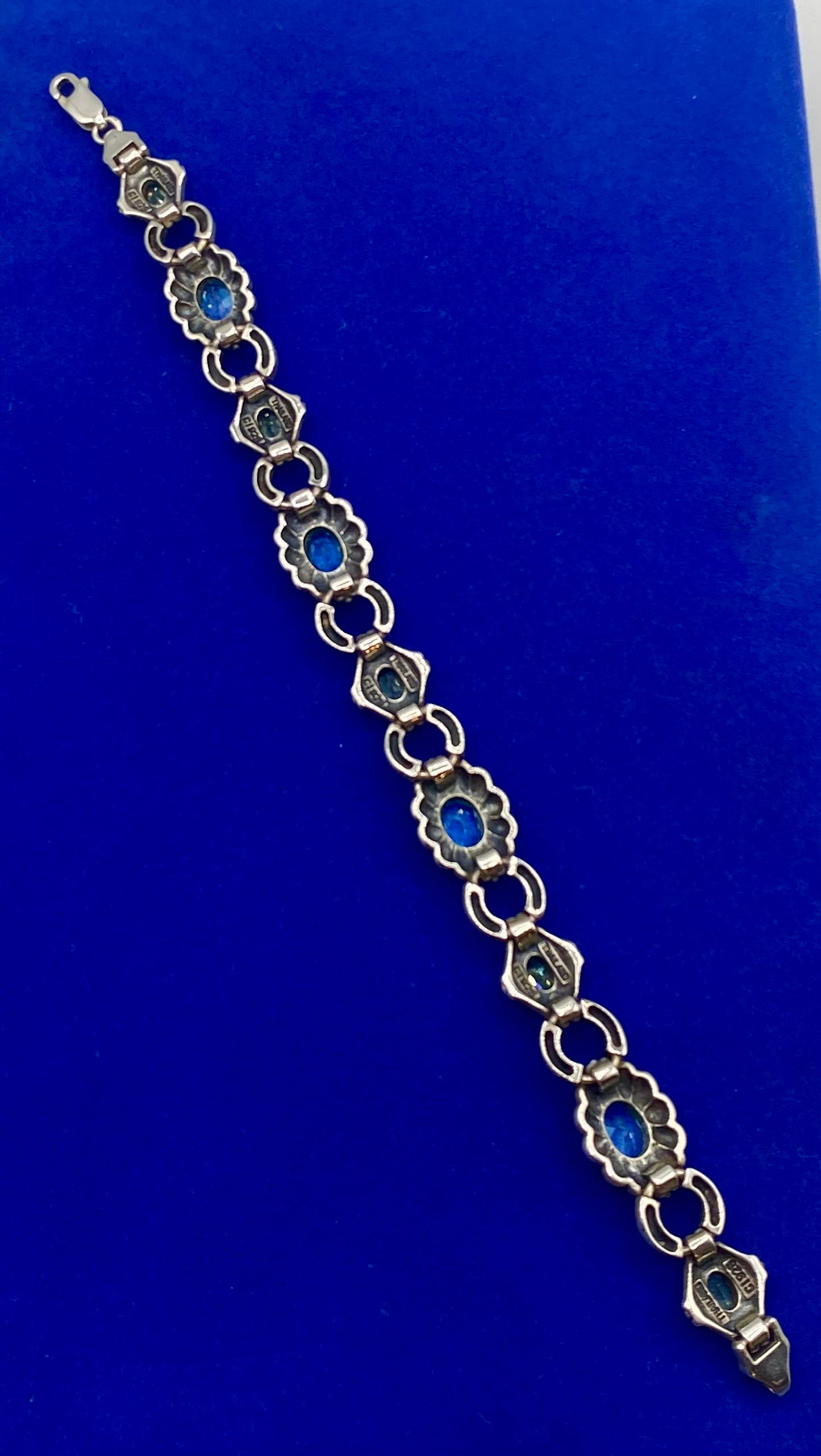 CI Thailand Sterling Silver Blue Topaz & Peridot Bracelet