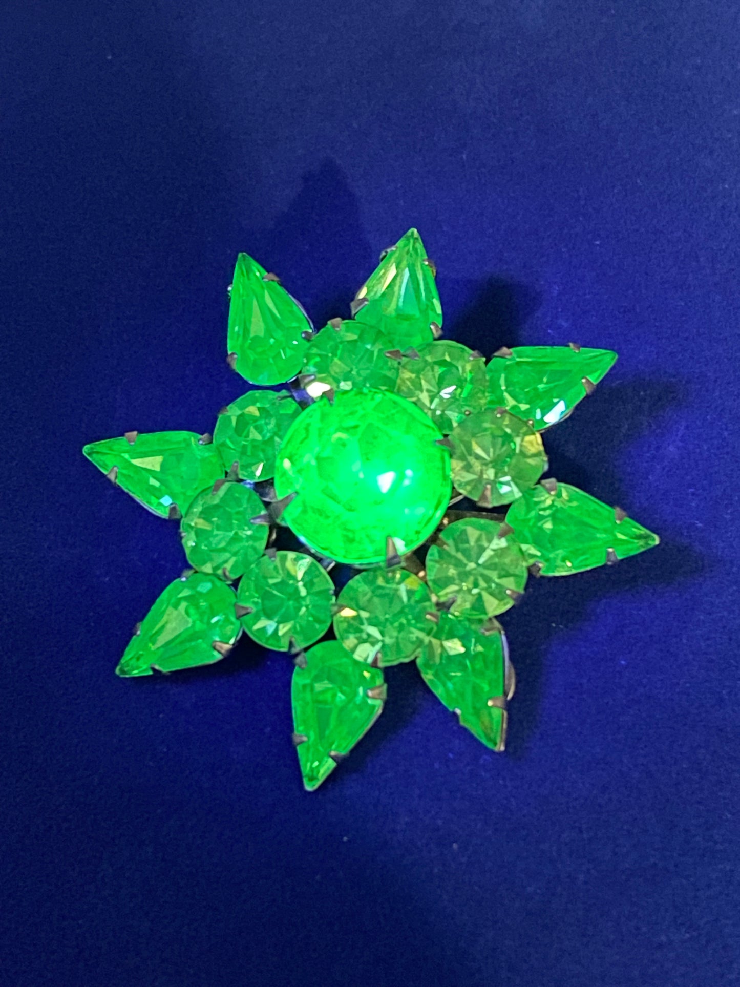 Coro Uranium Rhinestone Brooch