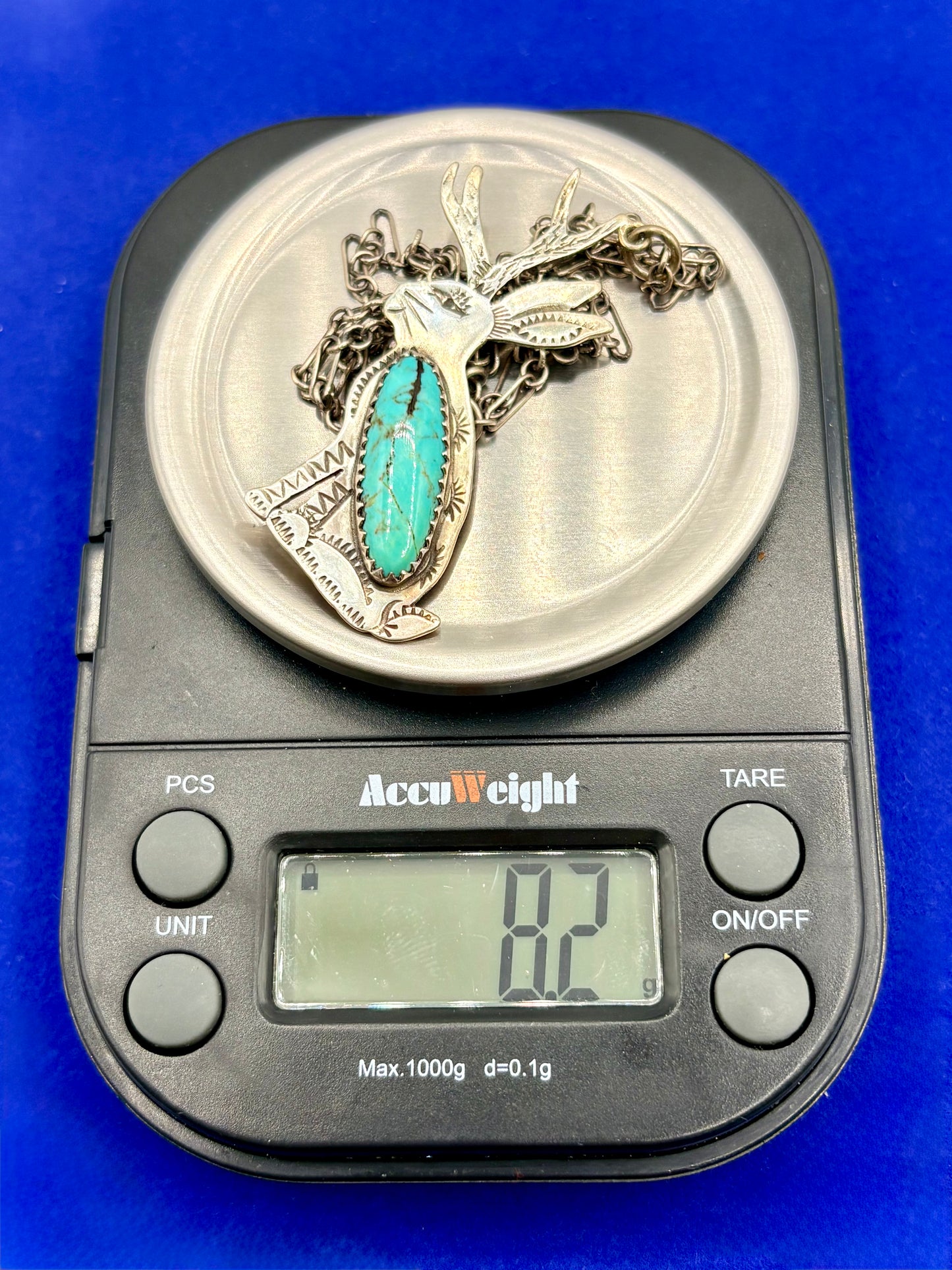 Sterling Silver Santa Catarina Southwestern Turquoise Jackalope Necklace