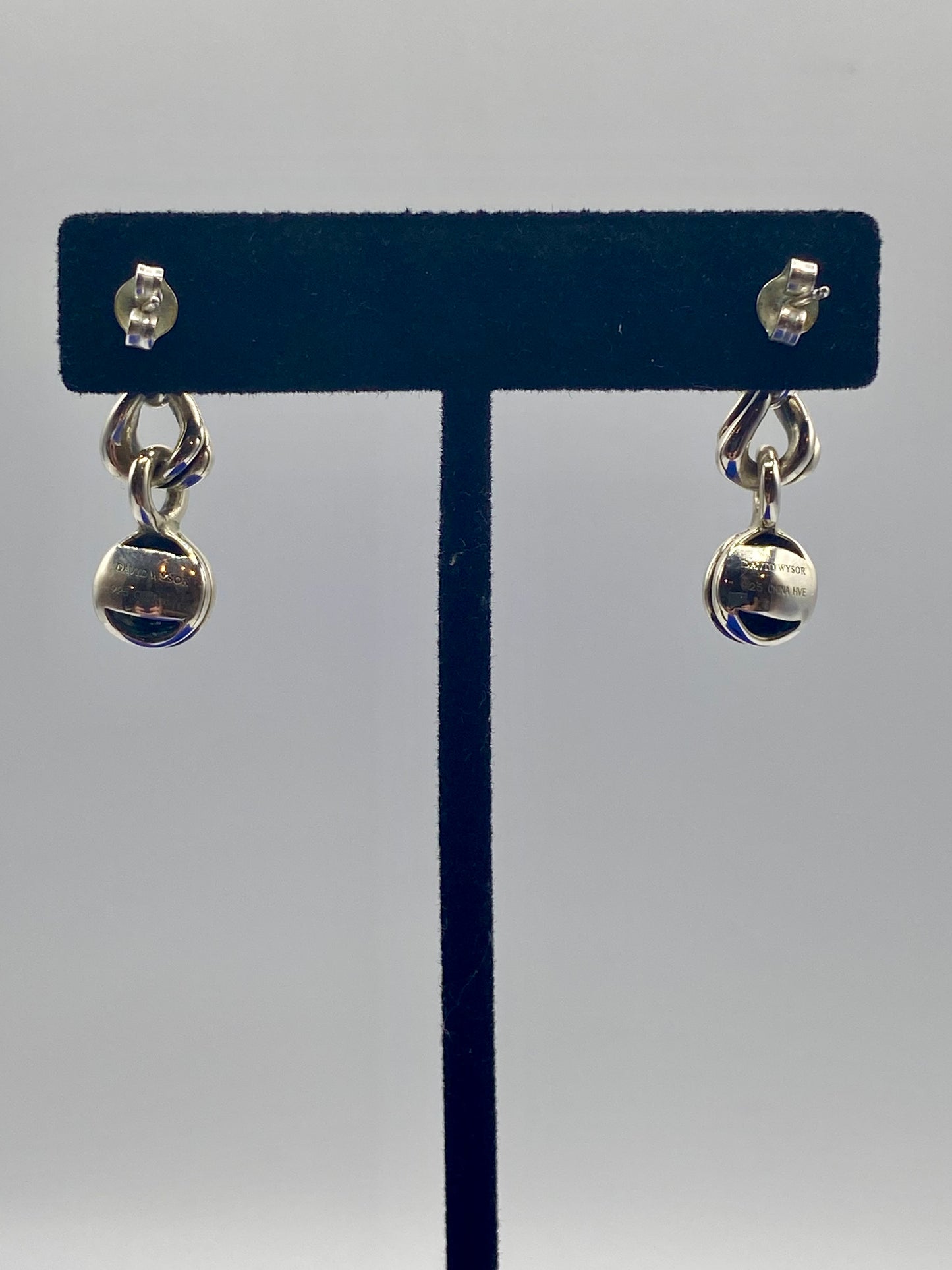 David Wysor Sterling Silver Aquamarine & Peridot Dangle Earrings