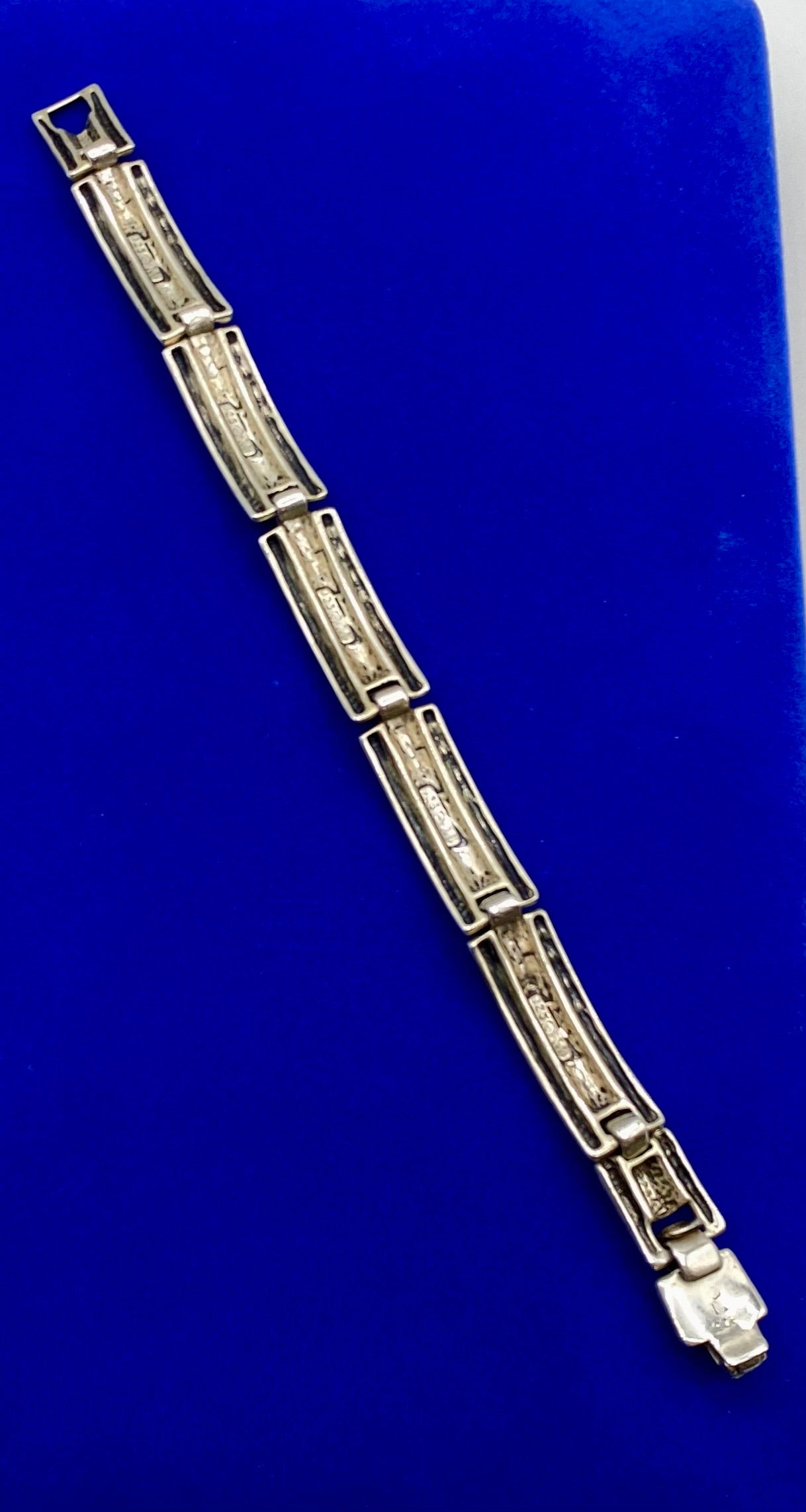 Sterling Silver Vintage Twisted Panel Link Bracelet