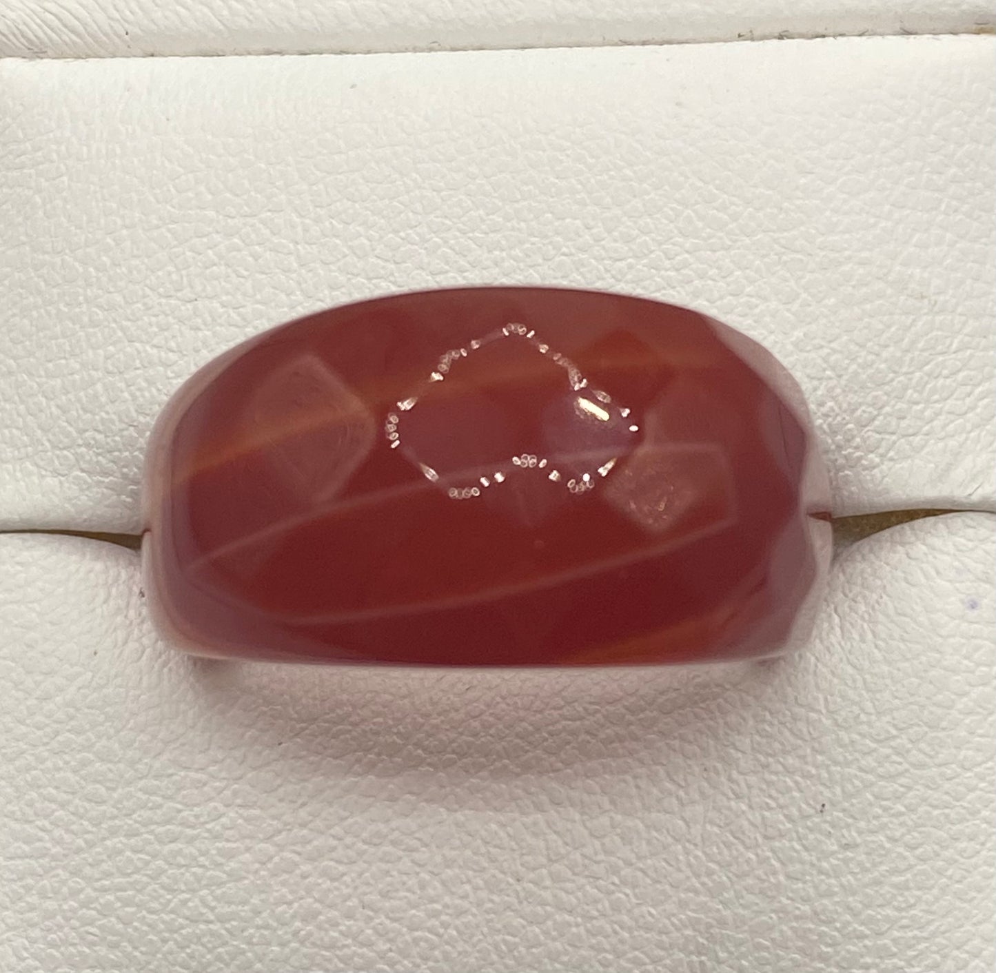 Faceted Carnelian Ring