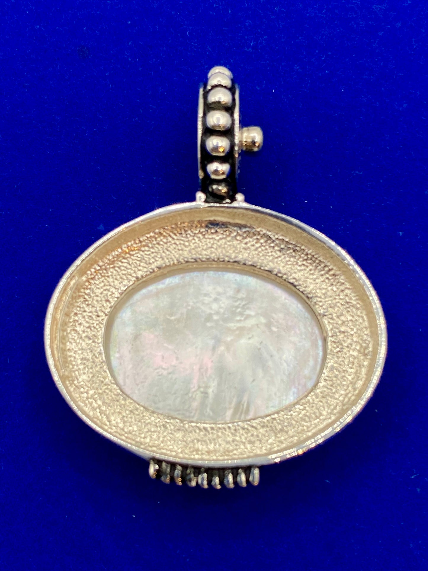 Joseph Esposito ESPO Sterling Silver MOP Oval Snap Pendant