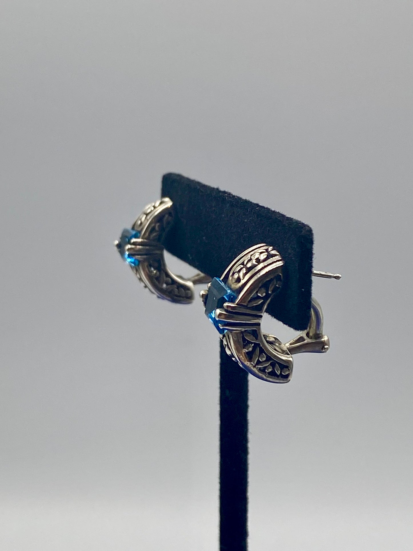 Sterling Silver Blue Topaz Earrings