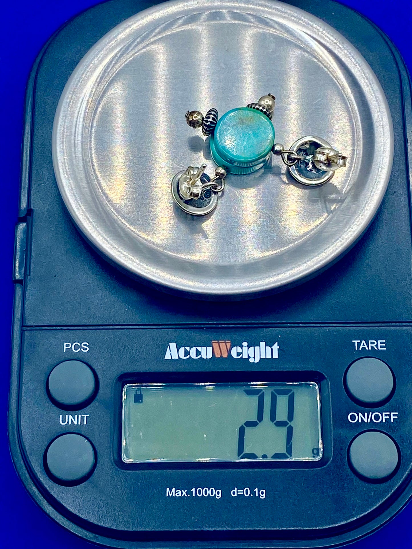 Sterling Silver Round Turquoise Dainty Earrings