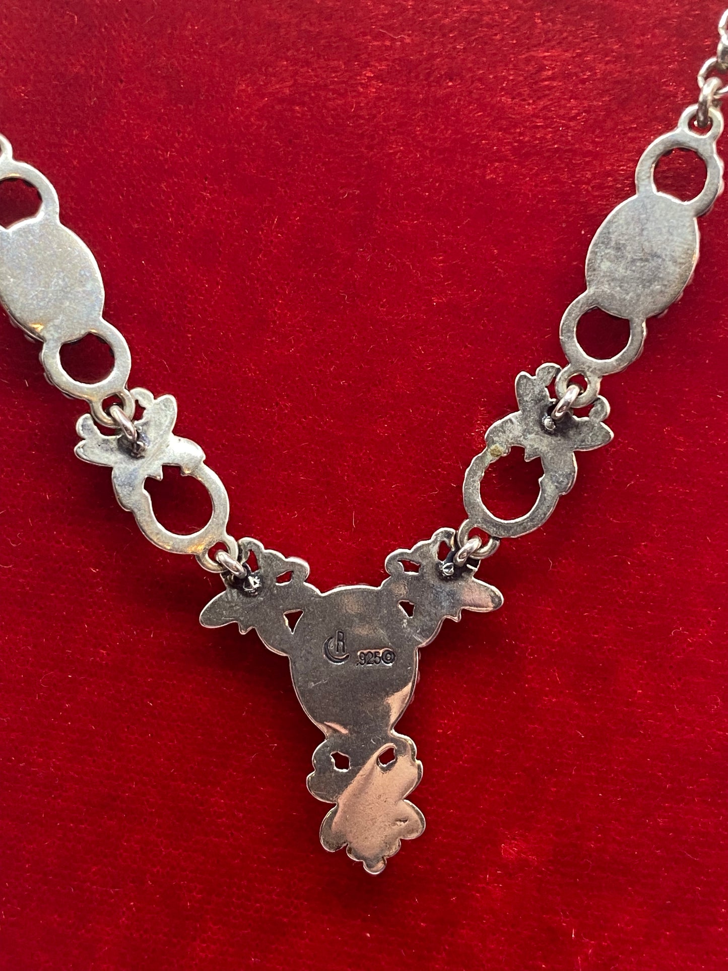 Sterling Silver Carolyn Pollack Agate Butterfly Dangle Earrings & Necklace Set