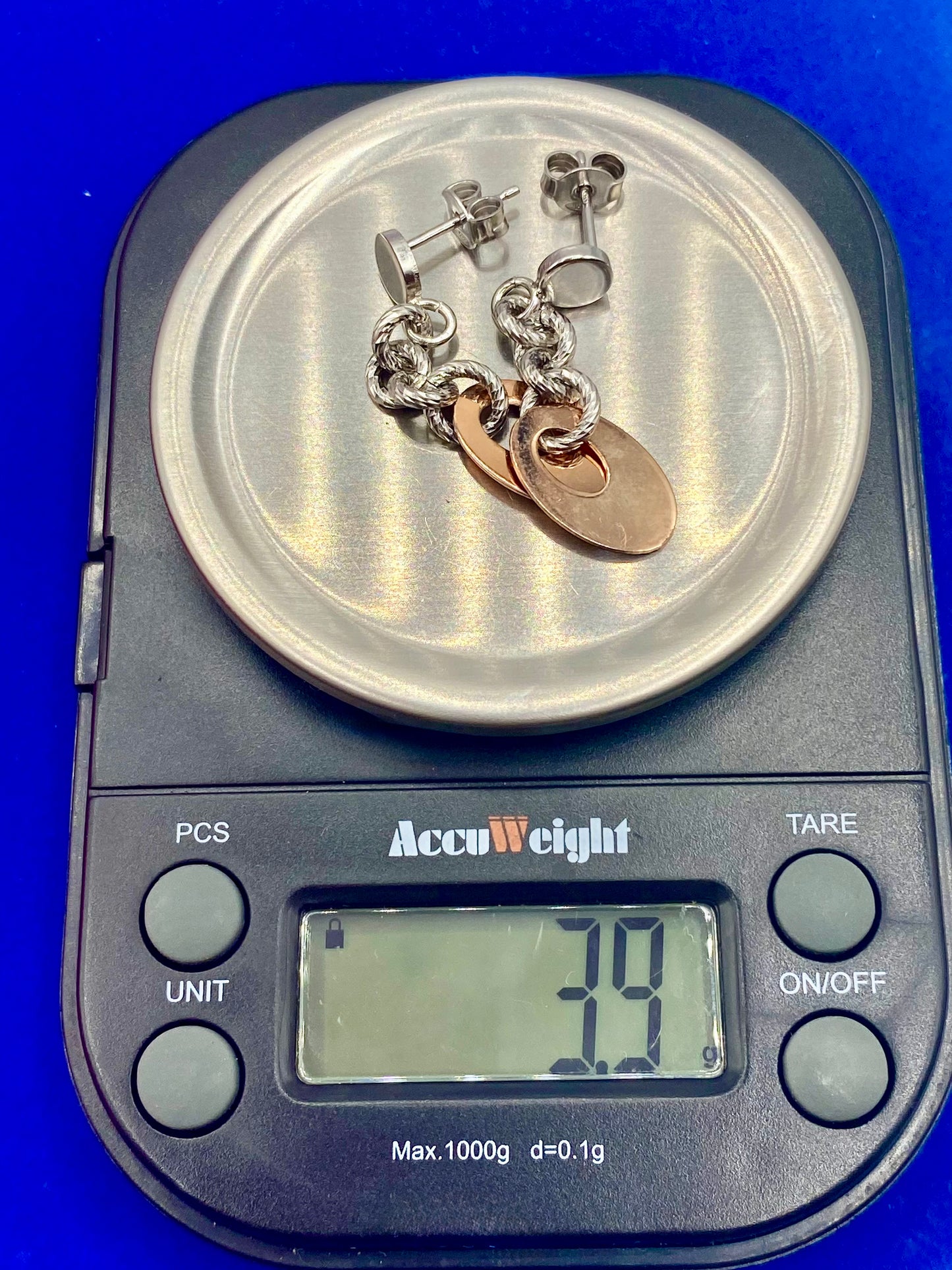 Sterling Silver Italy Duo Color Earrings