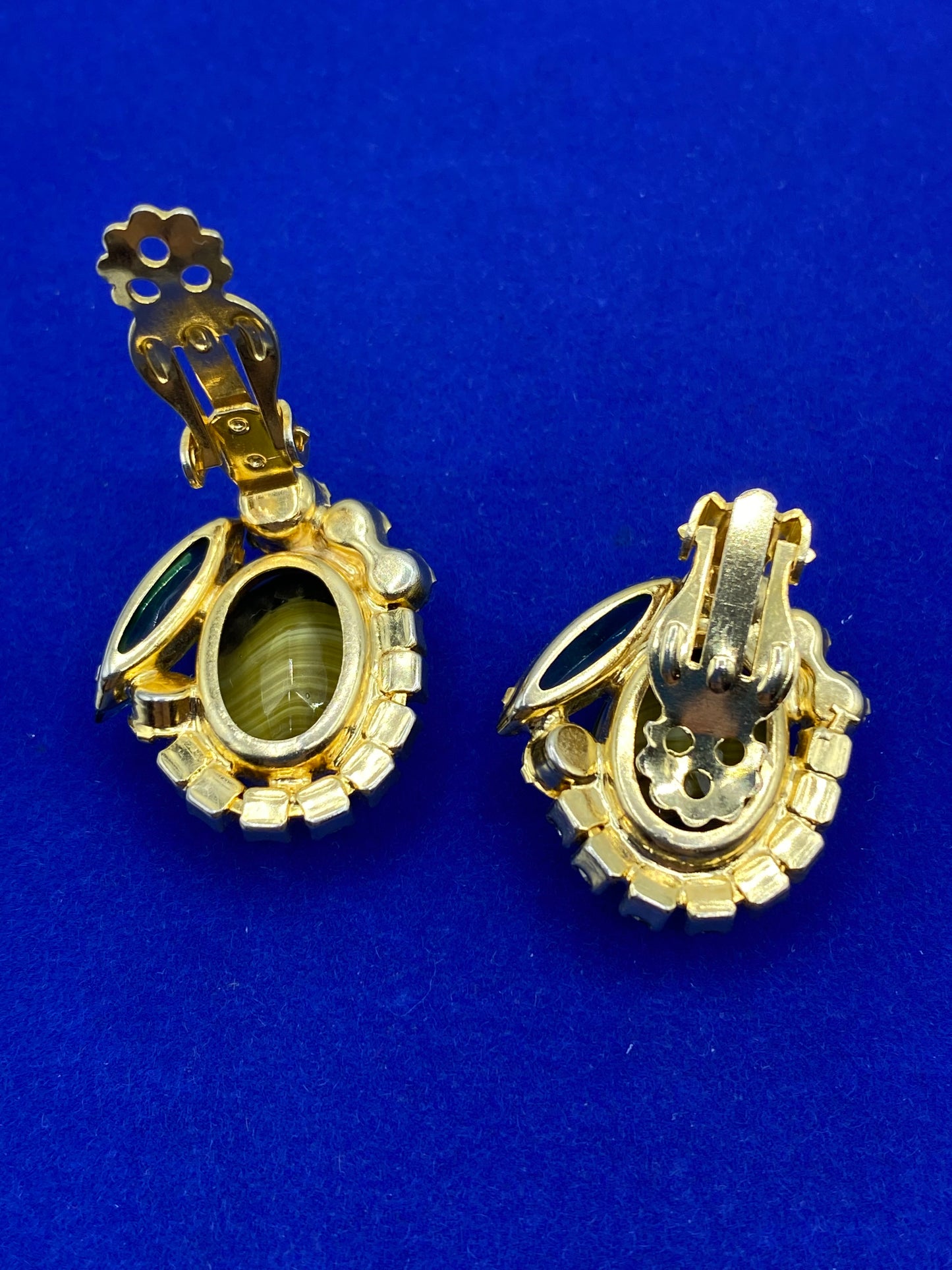 Juliana D&E Green Rhinestone Clip Ons