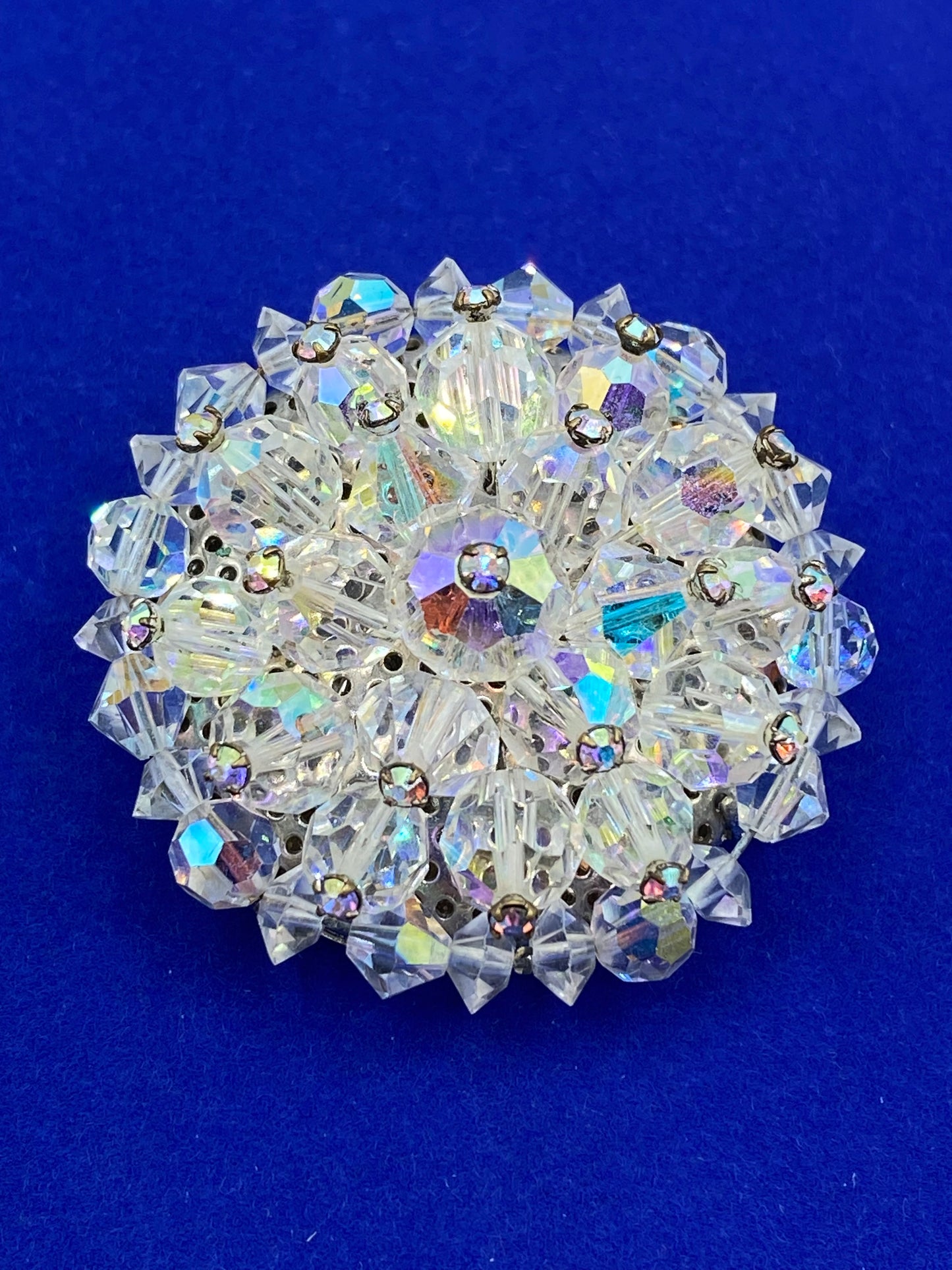 Vintage AB Crystal Brooch With Rhinestones