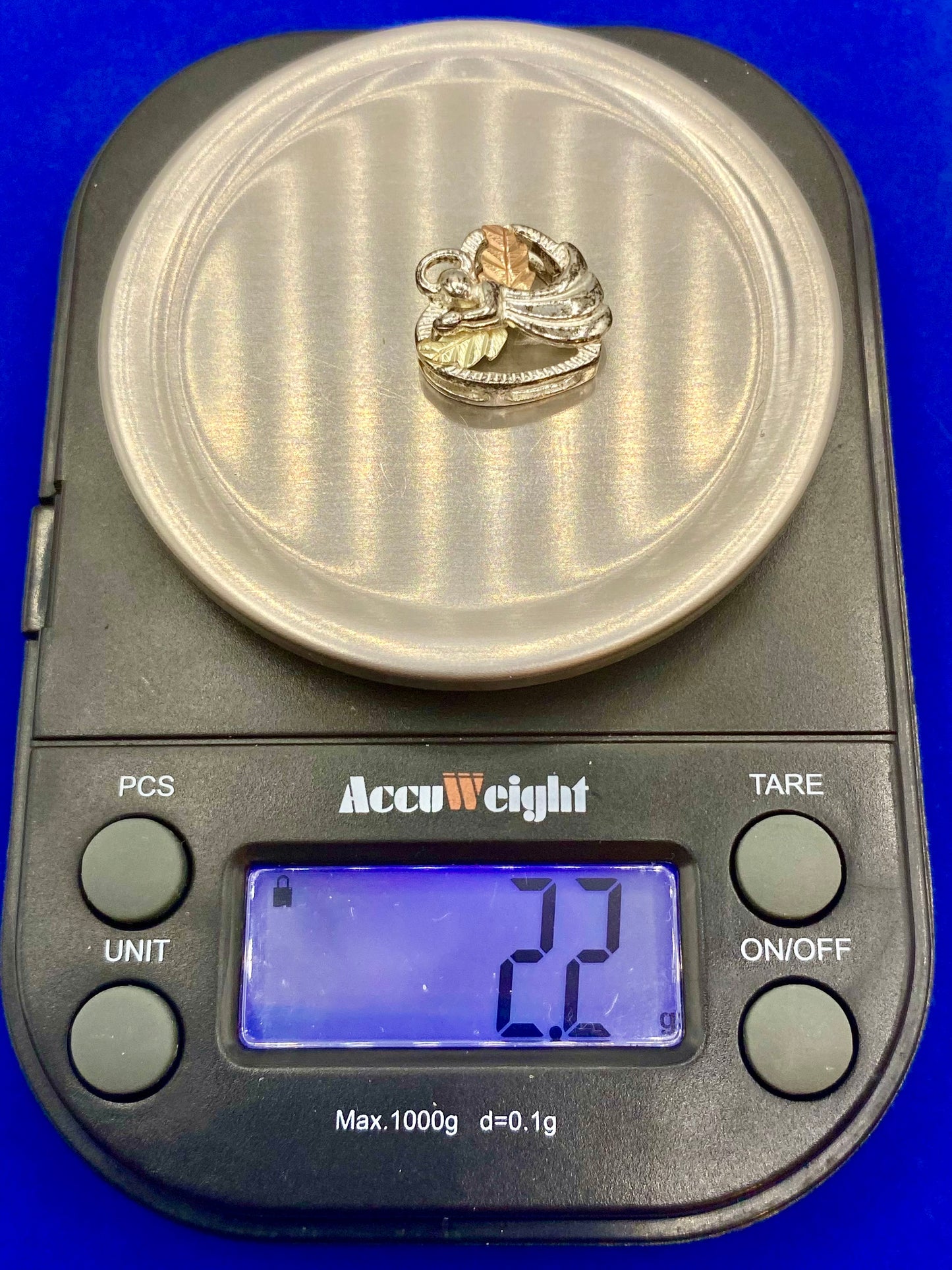 Sterling Silver & 12K Black Hills Gold Angel Heart Charm