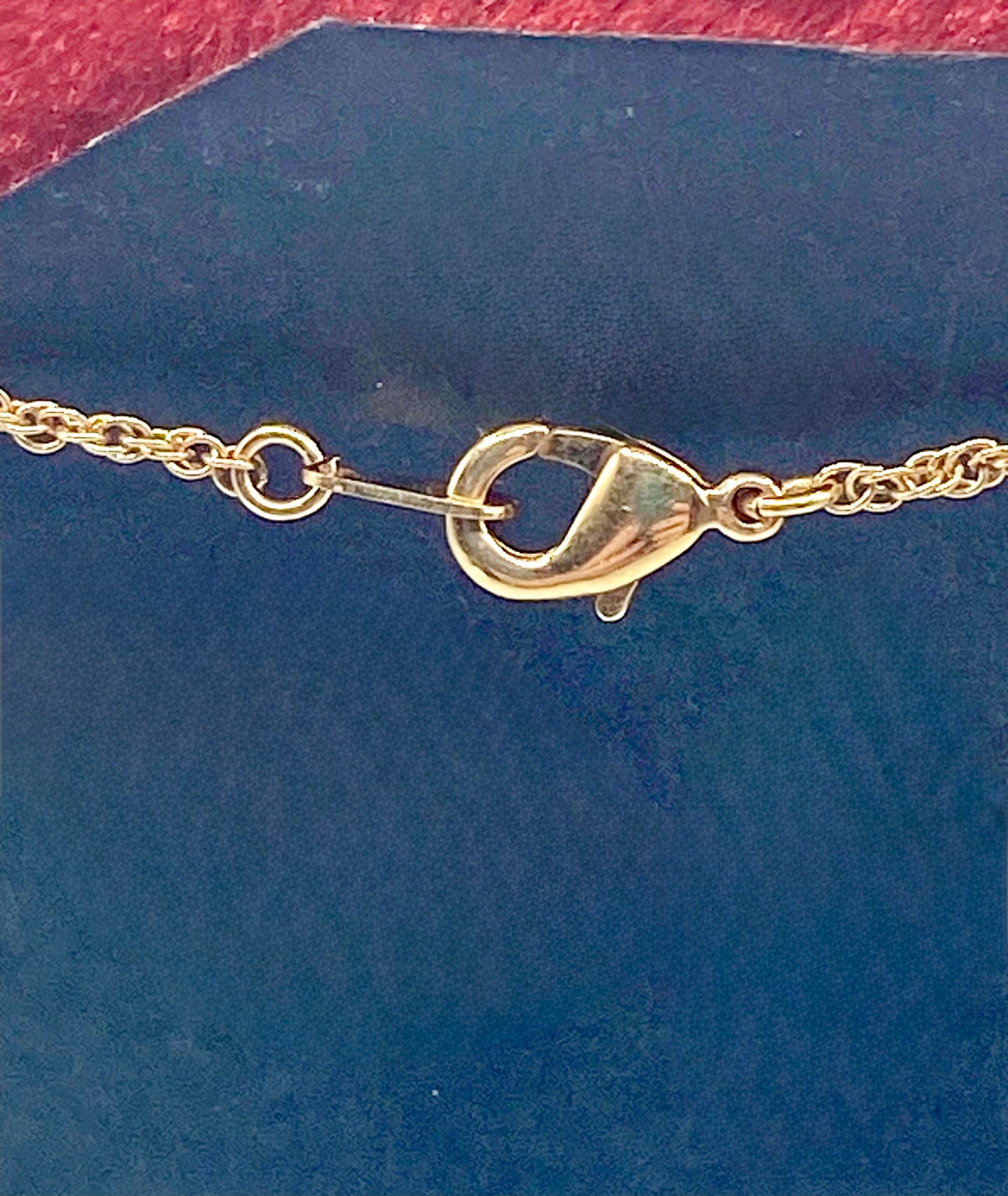 Gold Tone Purple Faceted Glass Dainty Necklace