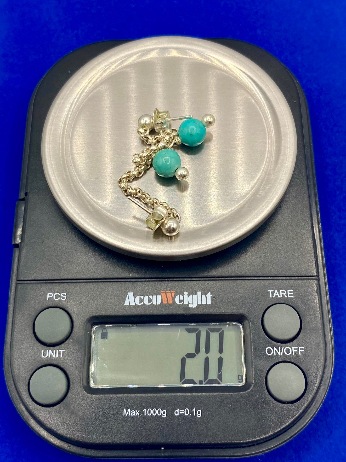 Sterling Silver Turquoise Dangle Earrings