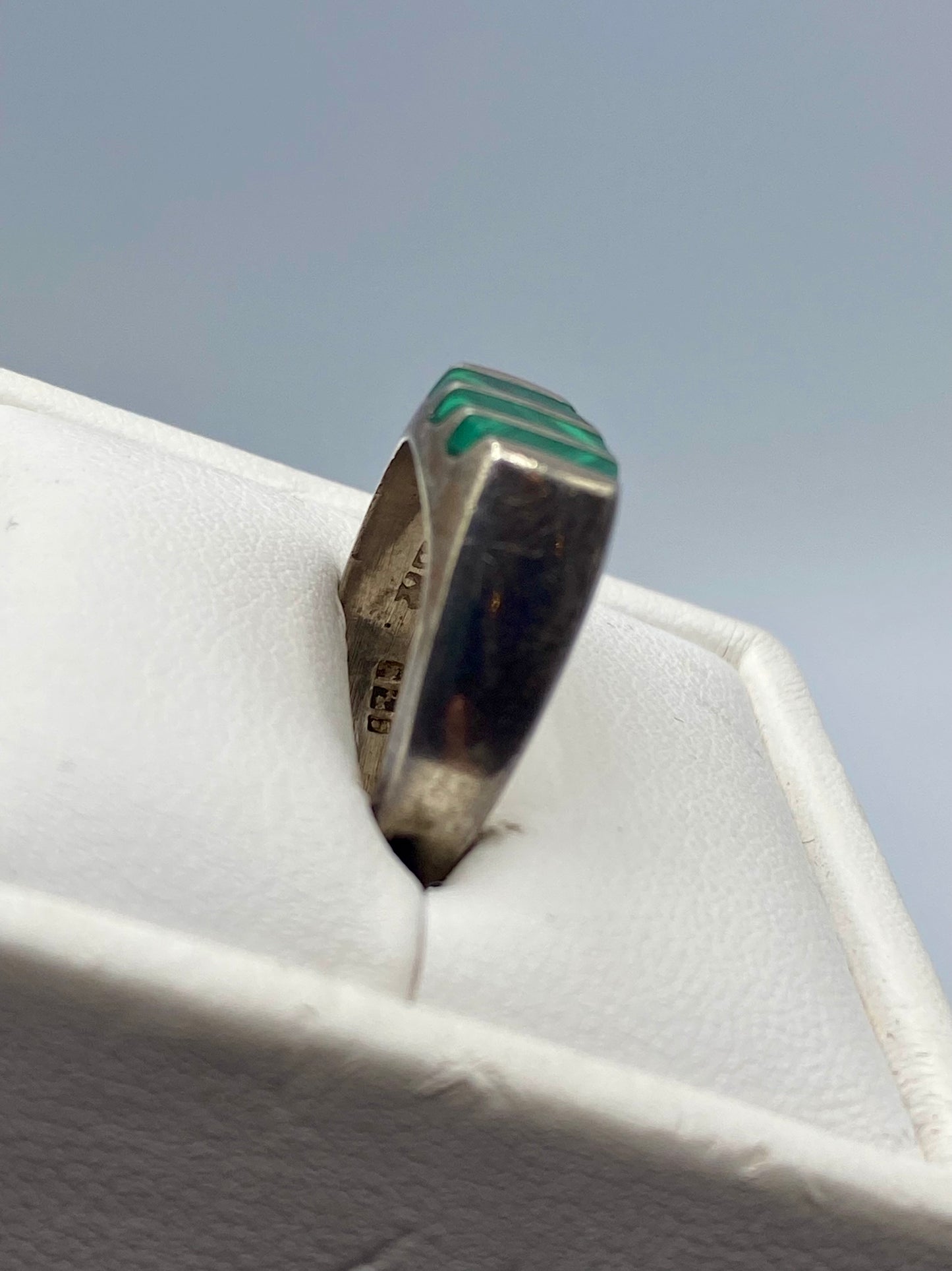 Vintage Sterling Silver Malachite Ring