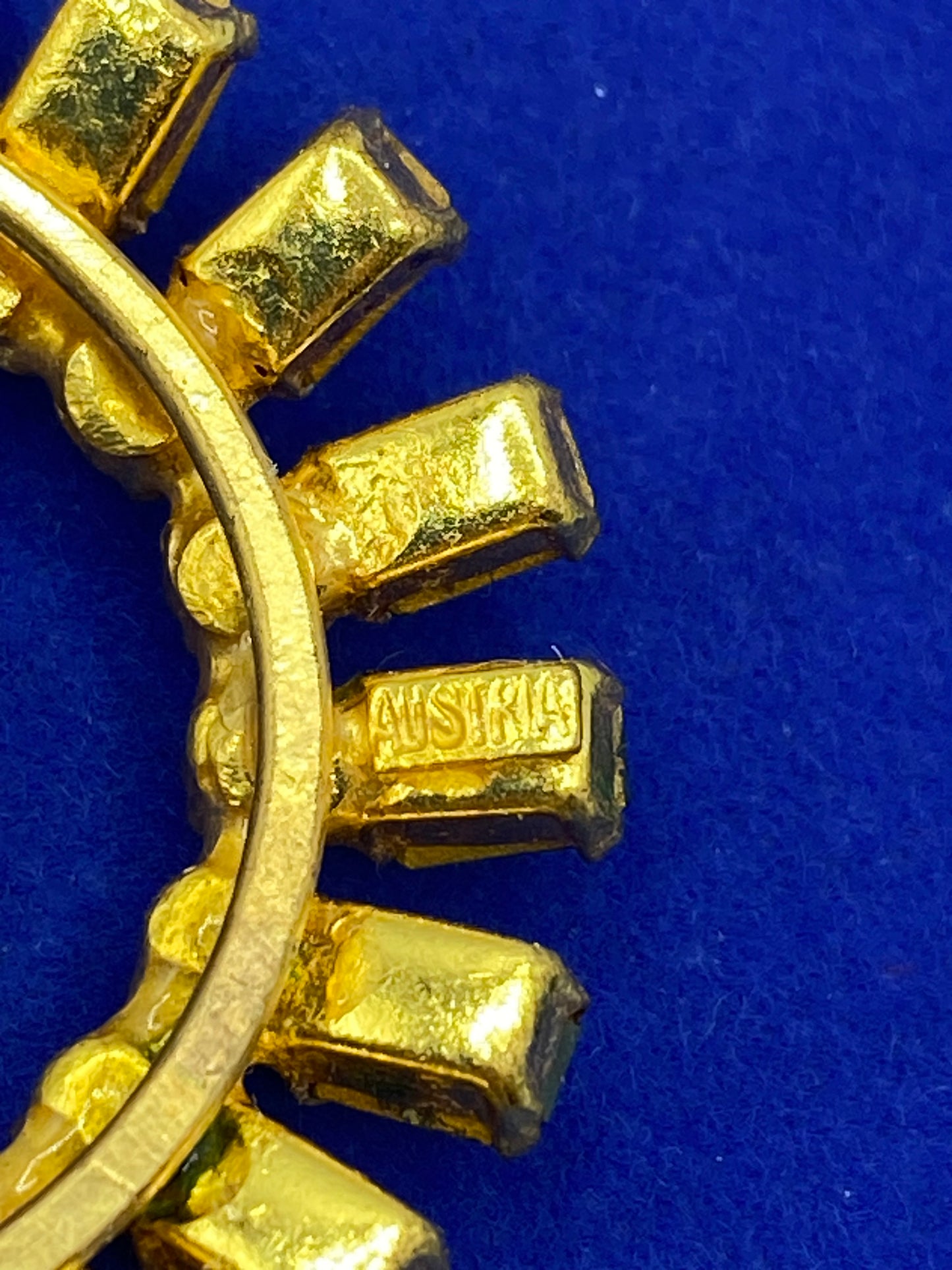 Austria Uranium Rhinestone Brooch