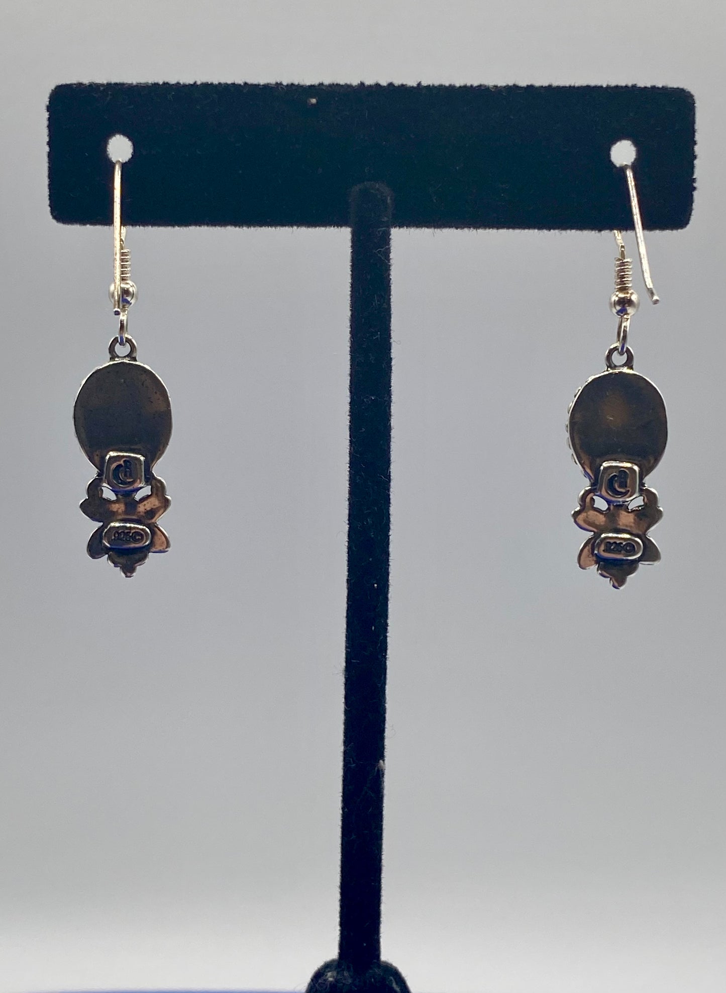 Sterling Silver Carolyn Pollack Agate Butterfly Dangle Earrings & Necklace Set