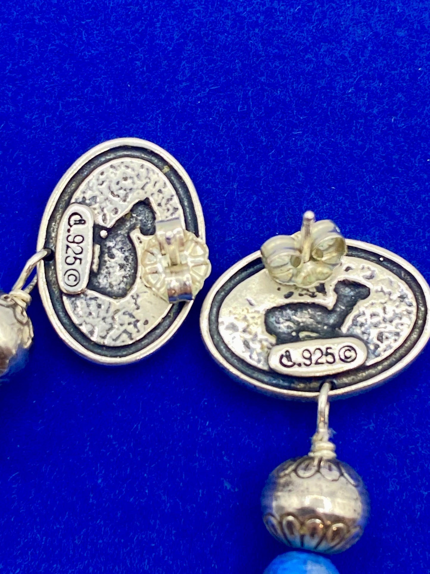 Carolyn Pollack Relios Sterling Silver Lapis Dangle Earrings