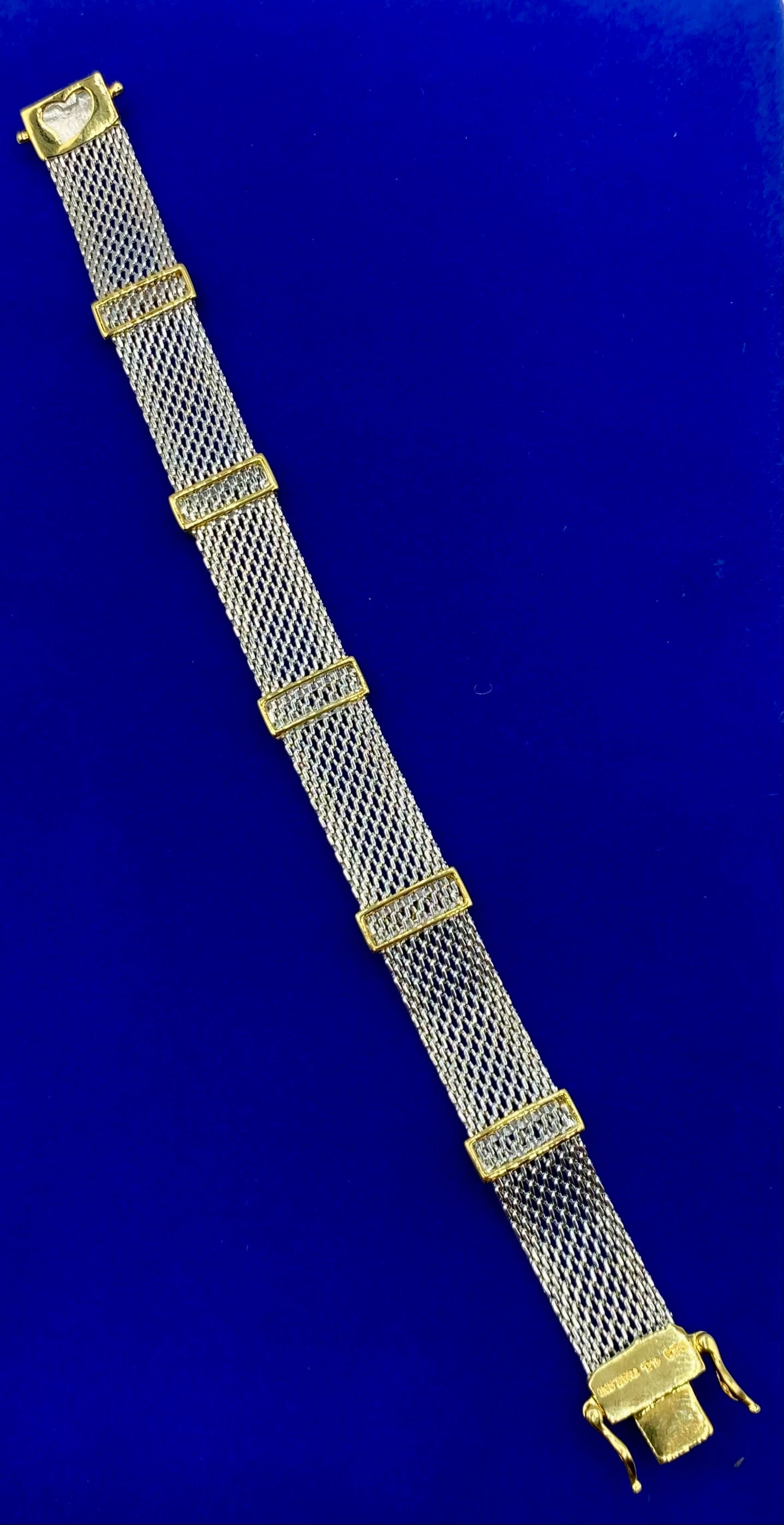 Mesh Sterling Silver Vermeil Channel Set Topaz Bracelet