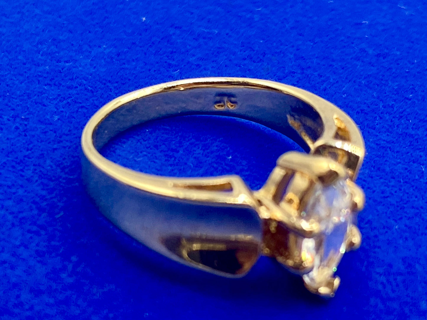 Gold Tone Marquise Cut Ring