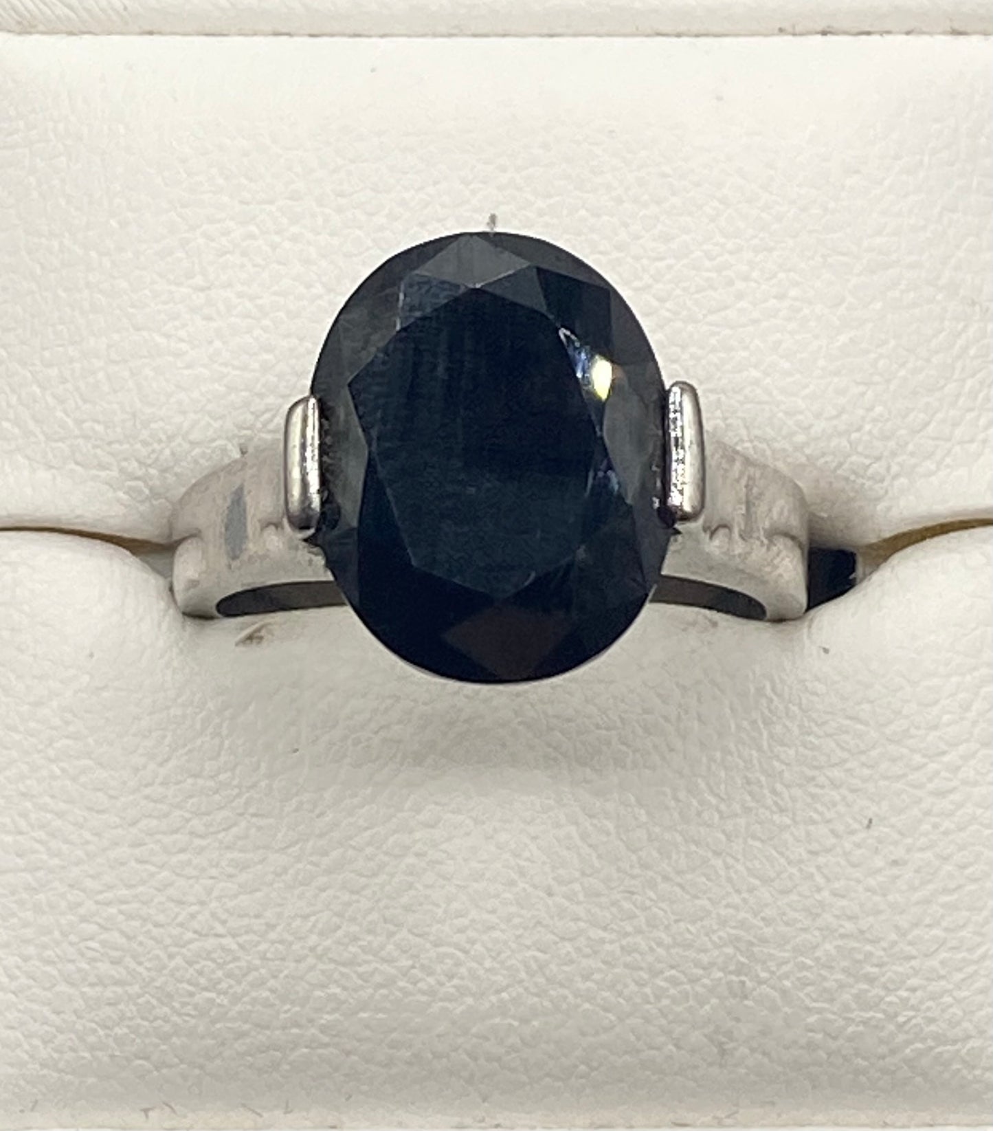 Glass Silver Tone Ring