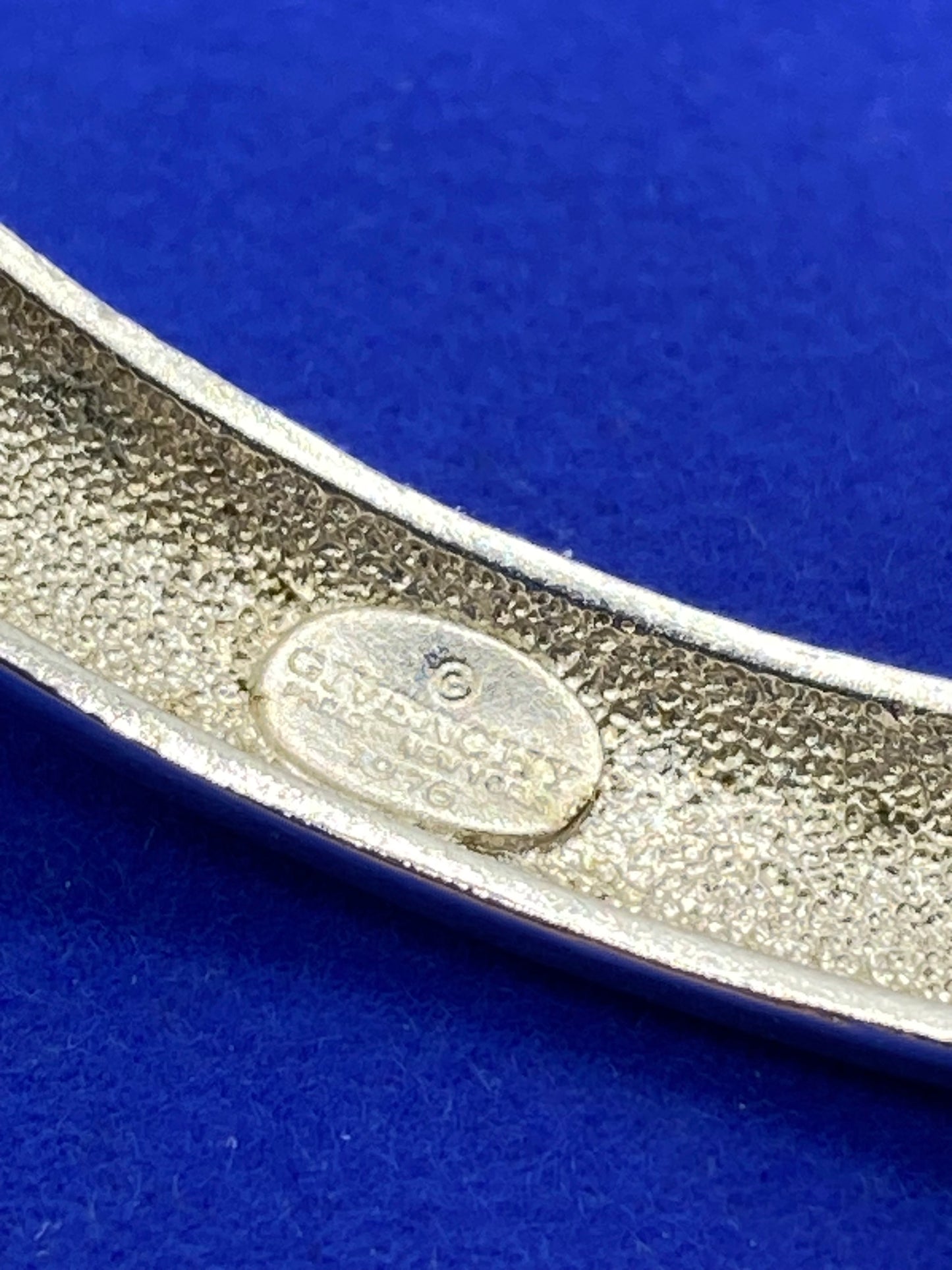 1976 Givenchy Paris Faux Onyx Silver Tone Bracelet