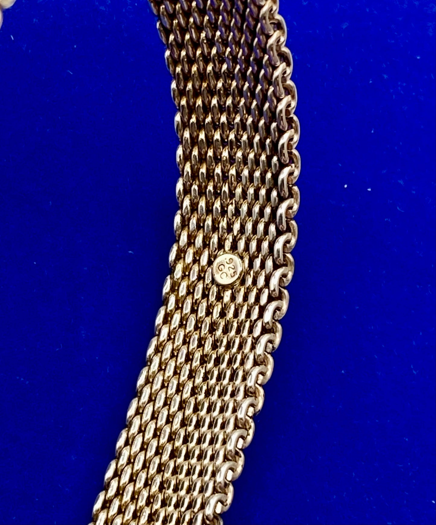 GC Sterling Silver Large Mesh Link Bangle Bracelet