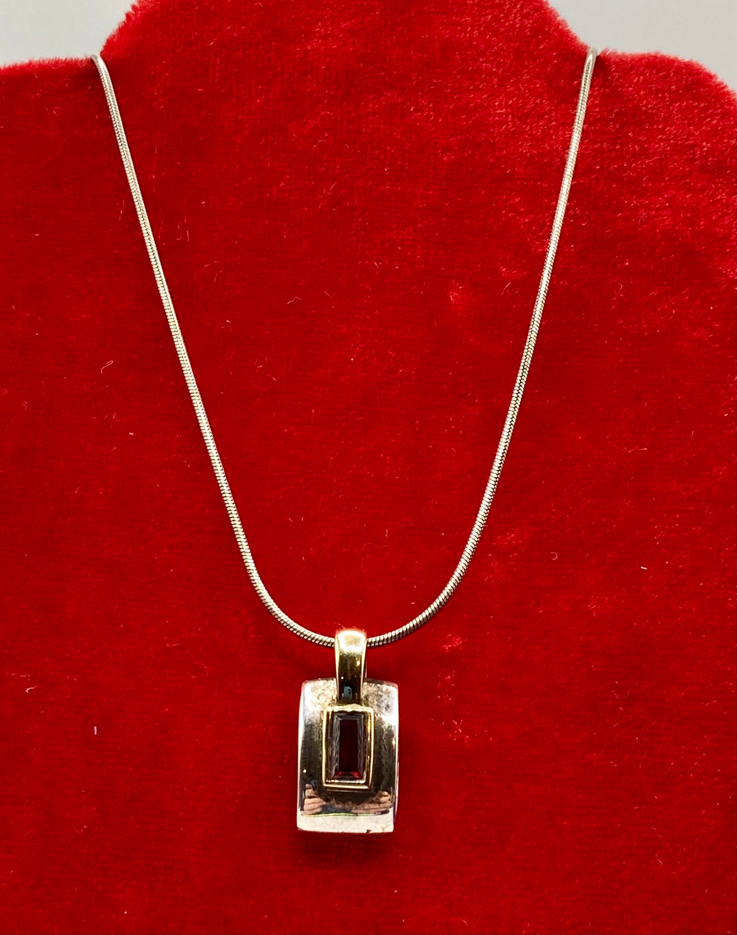 Sterling Silver Vermeil Garnet Necklace