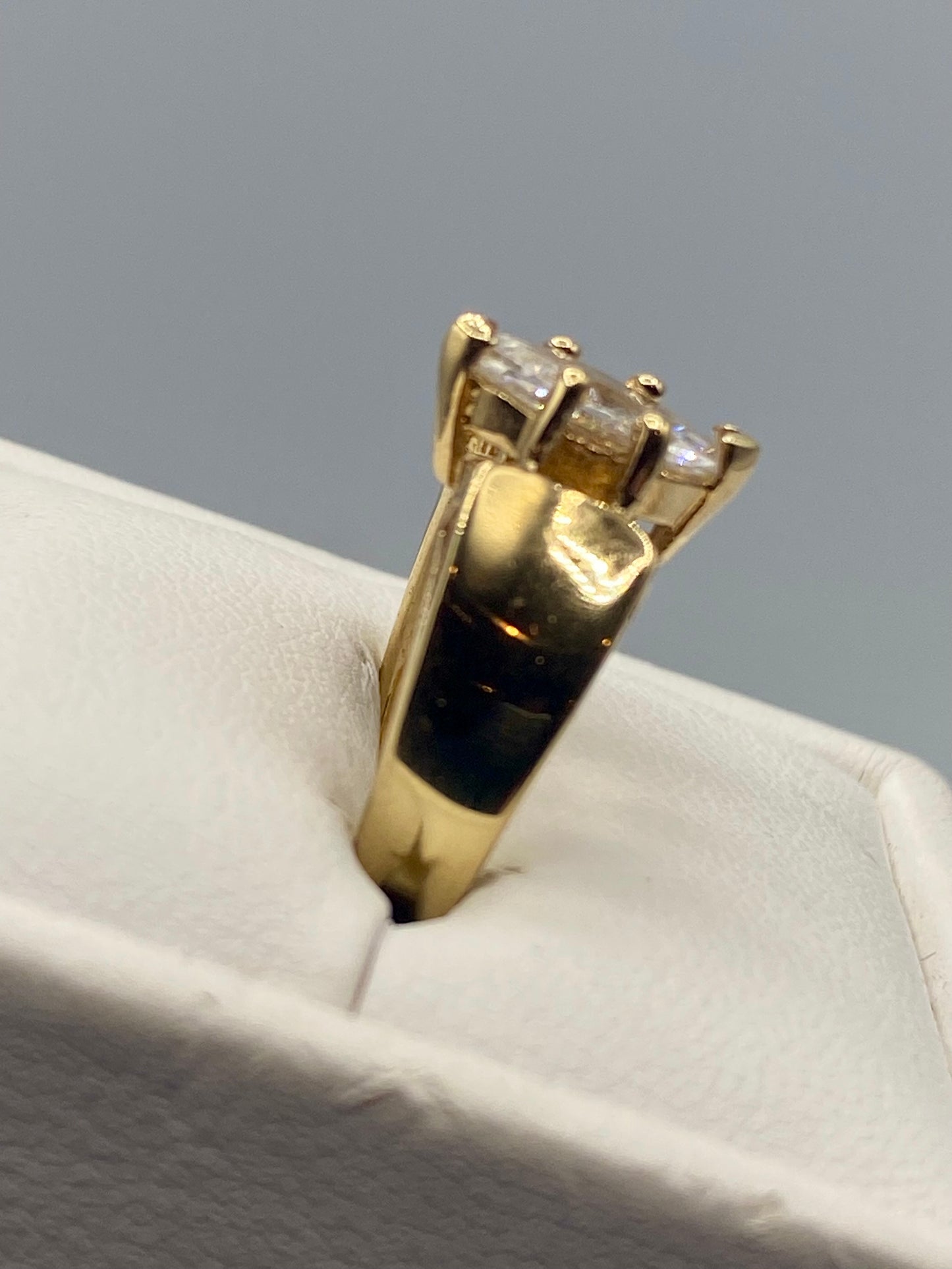 Gold Tone Marquise Cut Ring