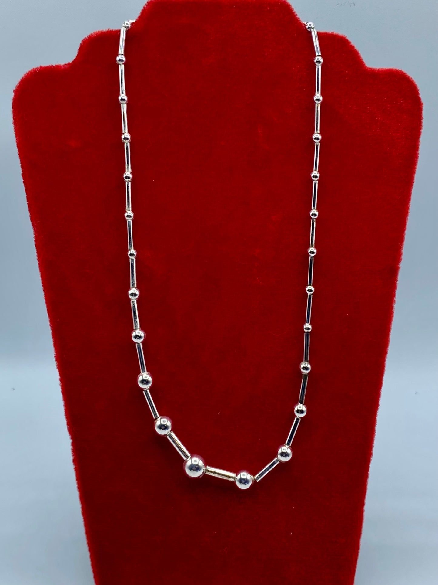 Sterling Silver Milor Italy Beaded Necklace