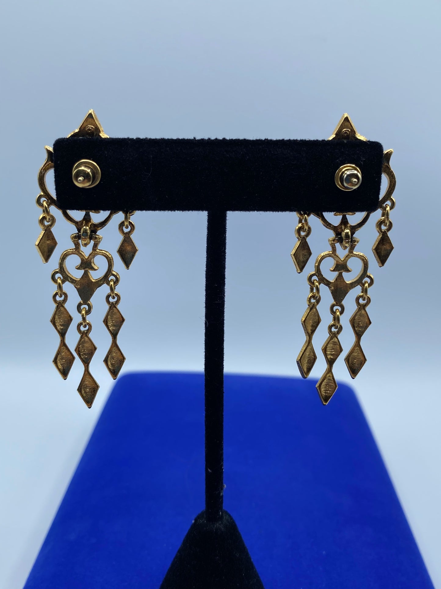 Monet Gold Tone Dangle Earrings