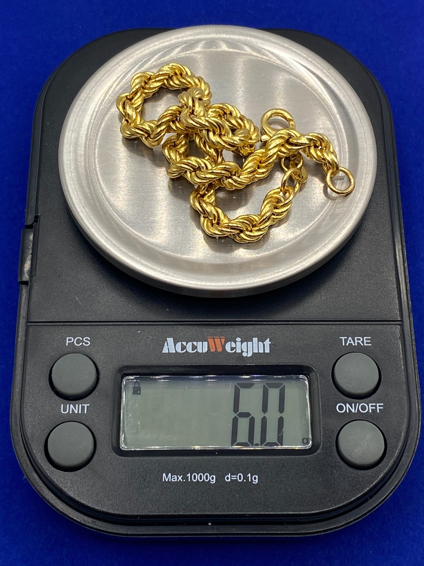 Italian KA 1772 Vermeil Sterling Silver 925 Rope Bracelet