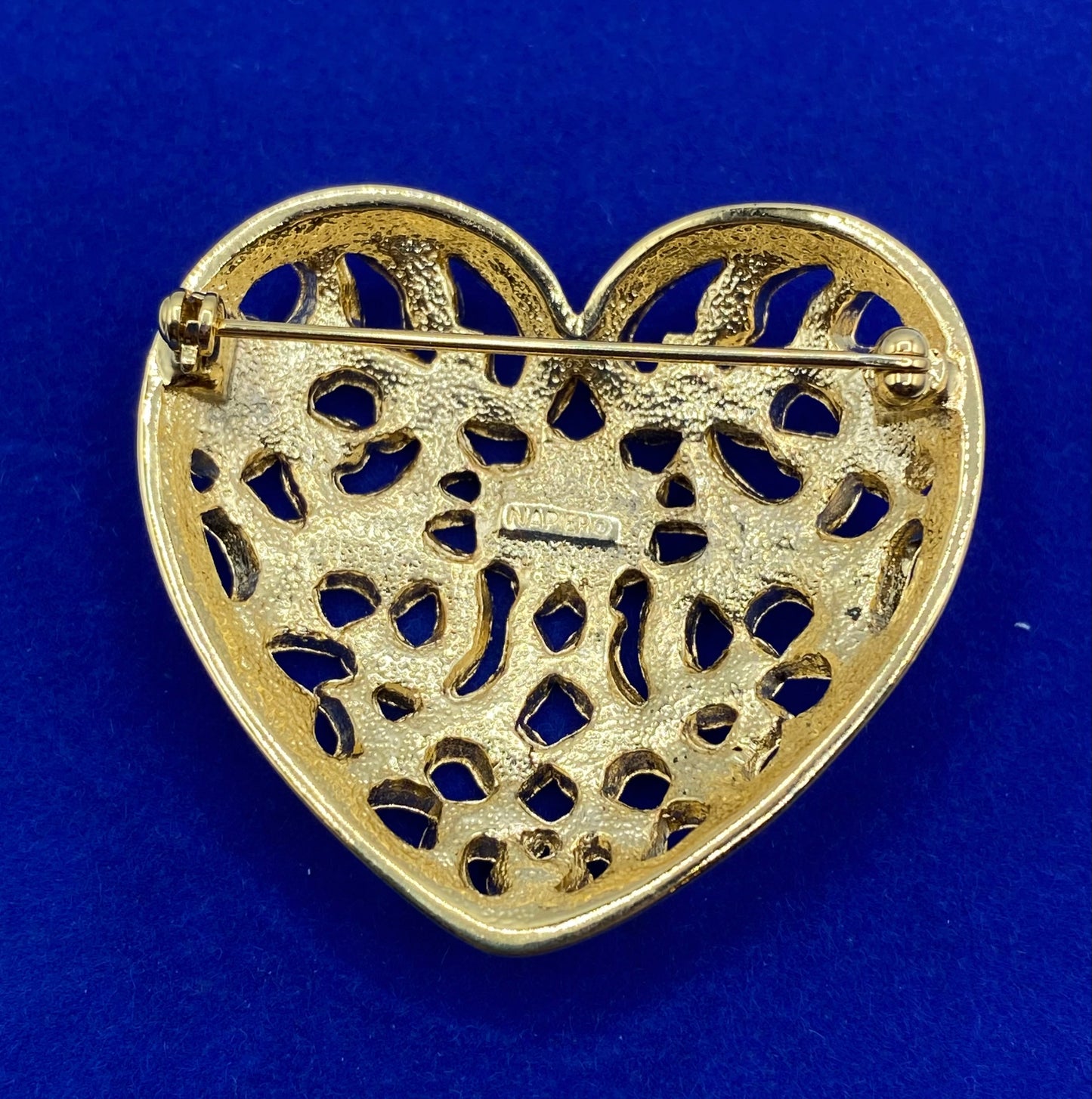 Napier Rhinestone Heart Brooch