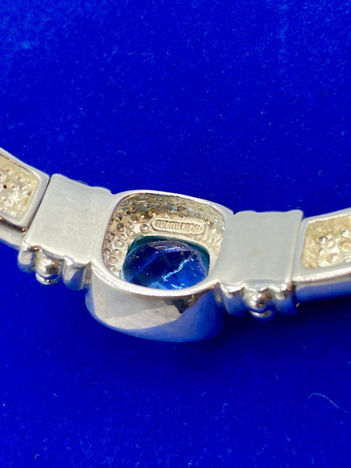 Judith Ripka Sterling Silver Blue Topaz Cuff Bracelet