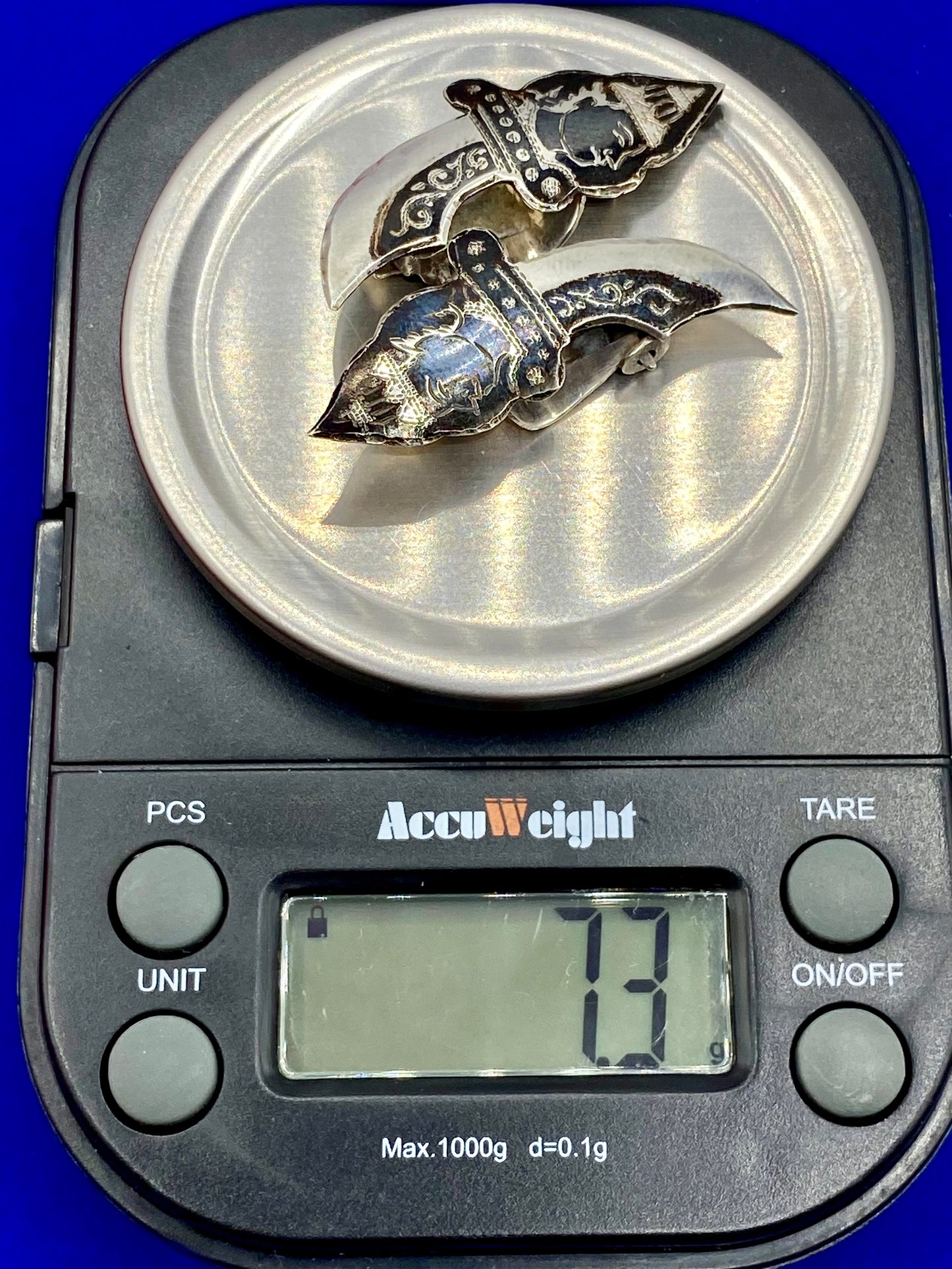Sterling Silver Siam Sword Clip Ons