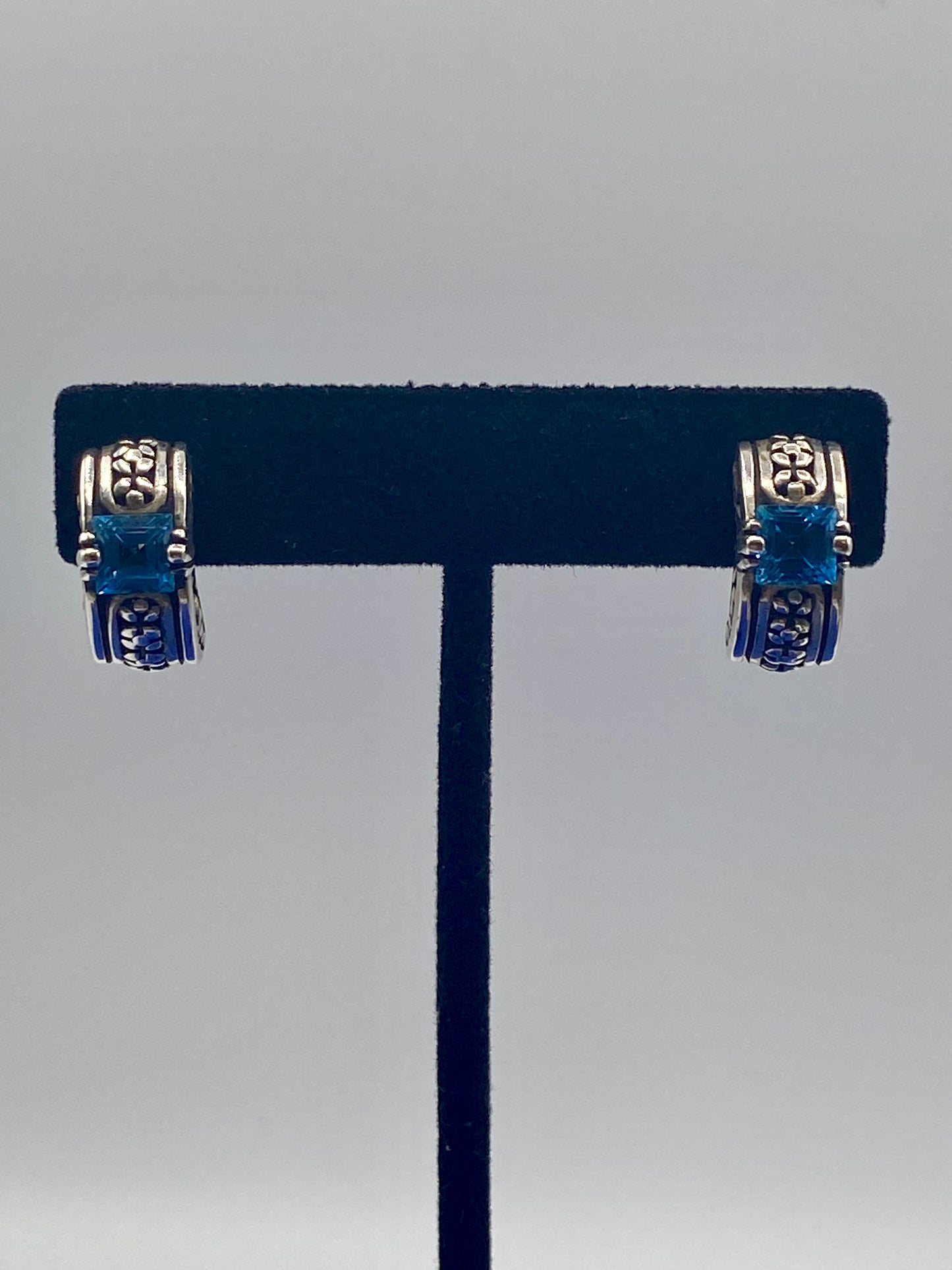 Sterling Silver Blue Topaz Earrings