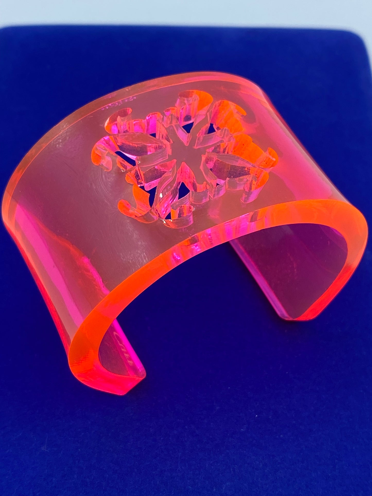 Rustic Cuff Pink Lucite Cuff Bracelet