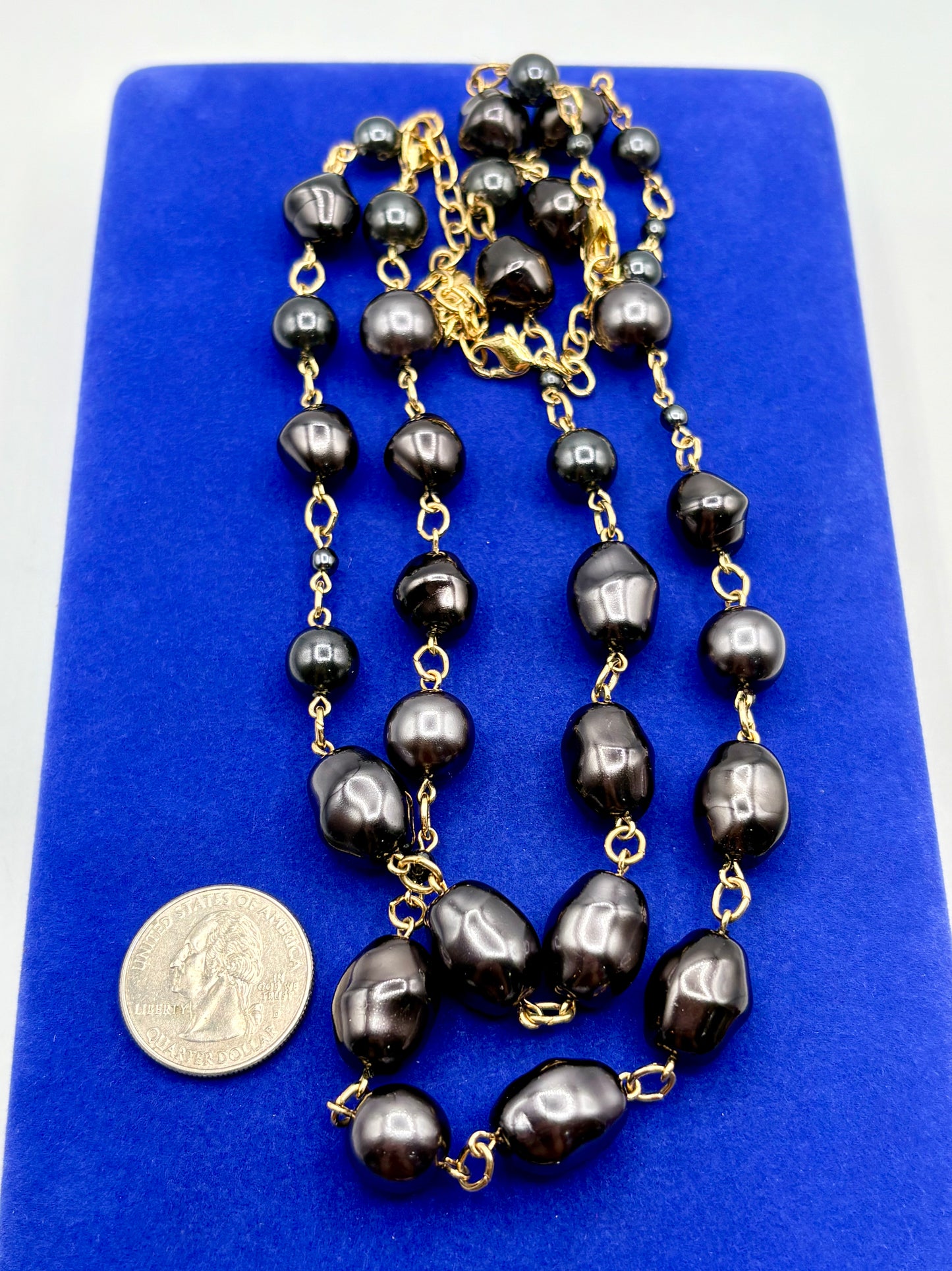 Camrose & Kross JBK Black Faux Baroque Pearl Necklace
