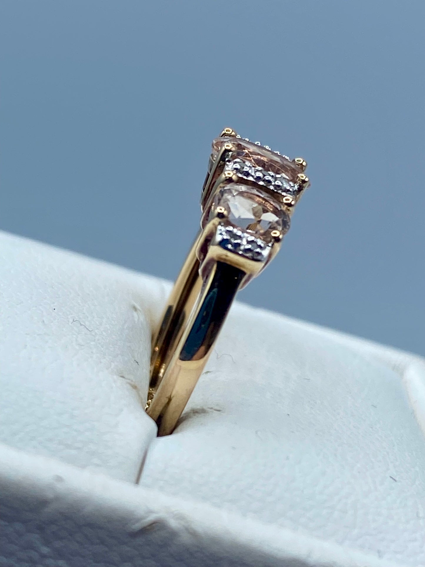 Sterling Silver Blush Tourmaline & Diamond Accent Ring