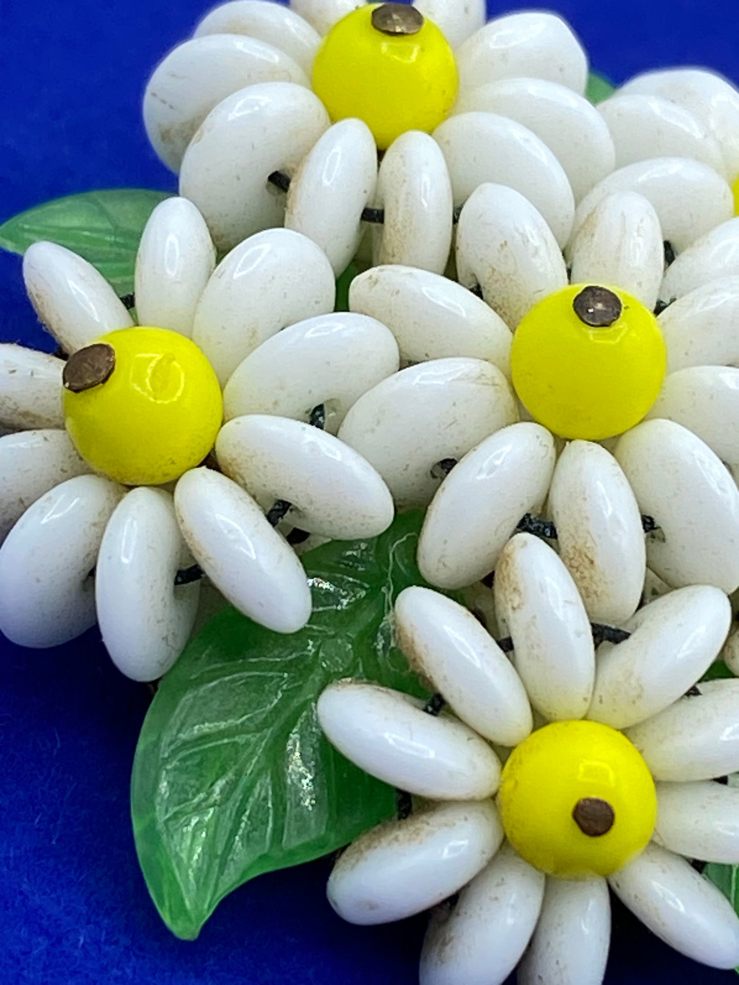 Vintage West Germany Milk Glass Floral Brooch