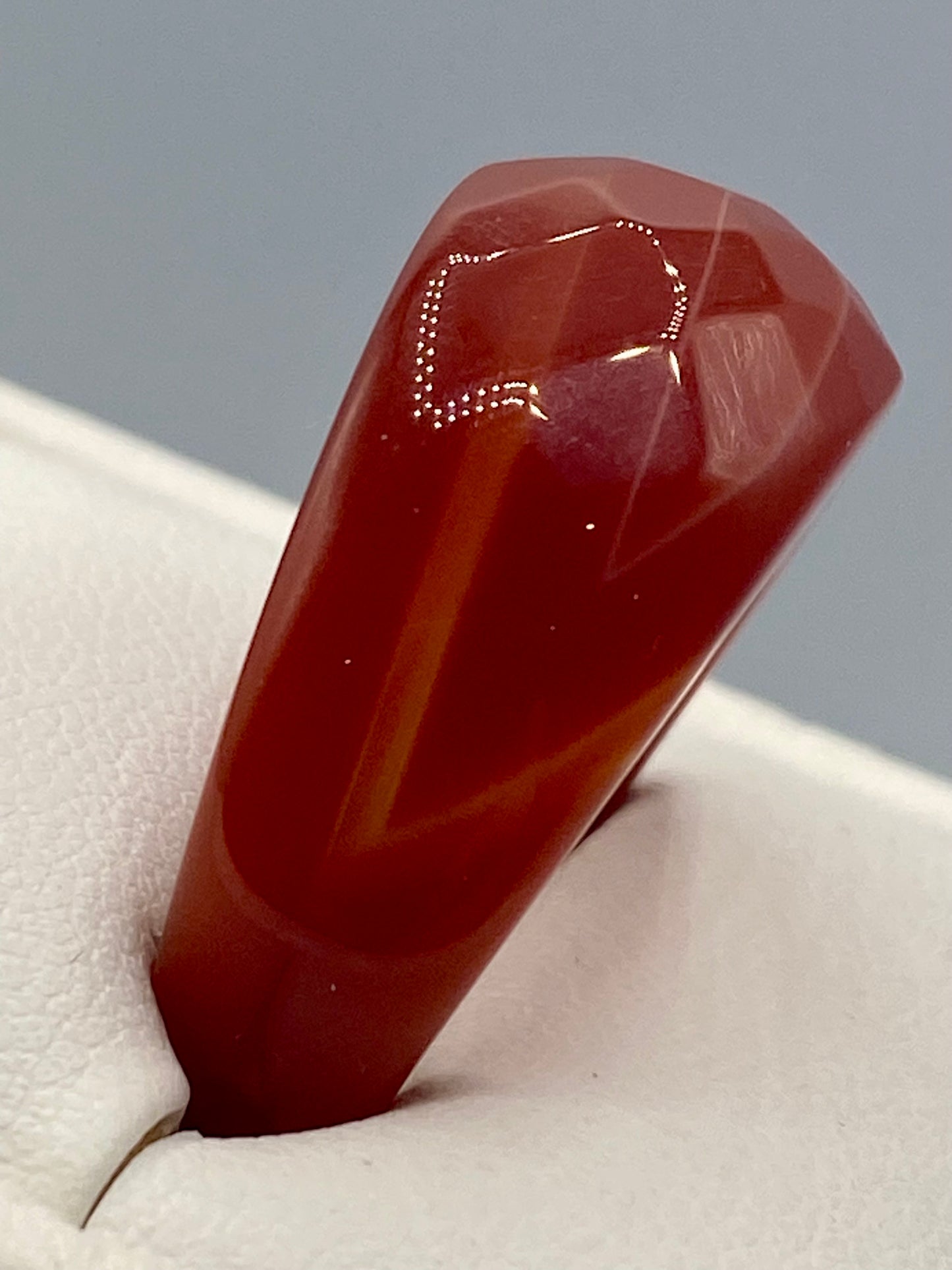 Faceted Carnelian Ring