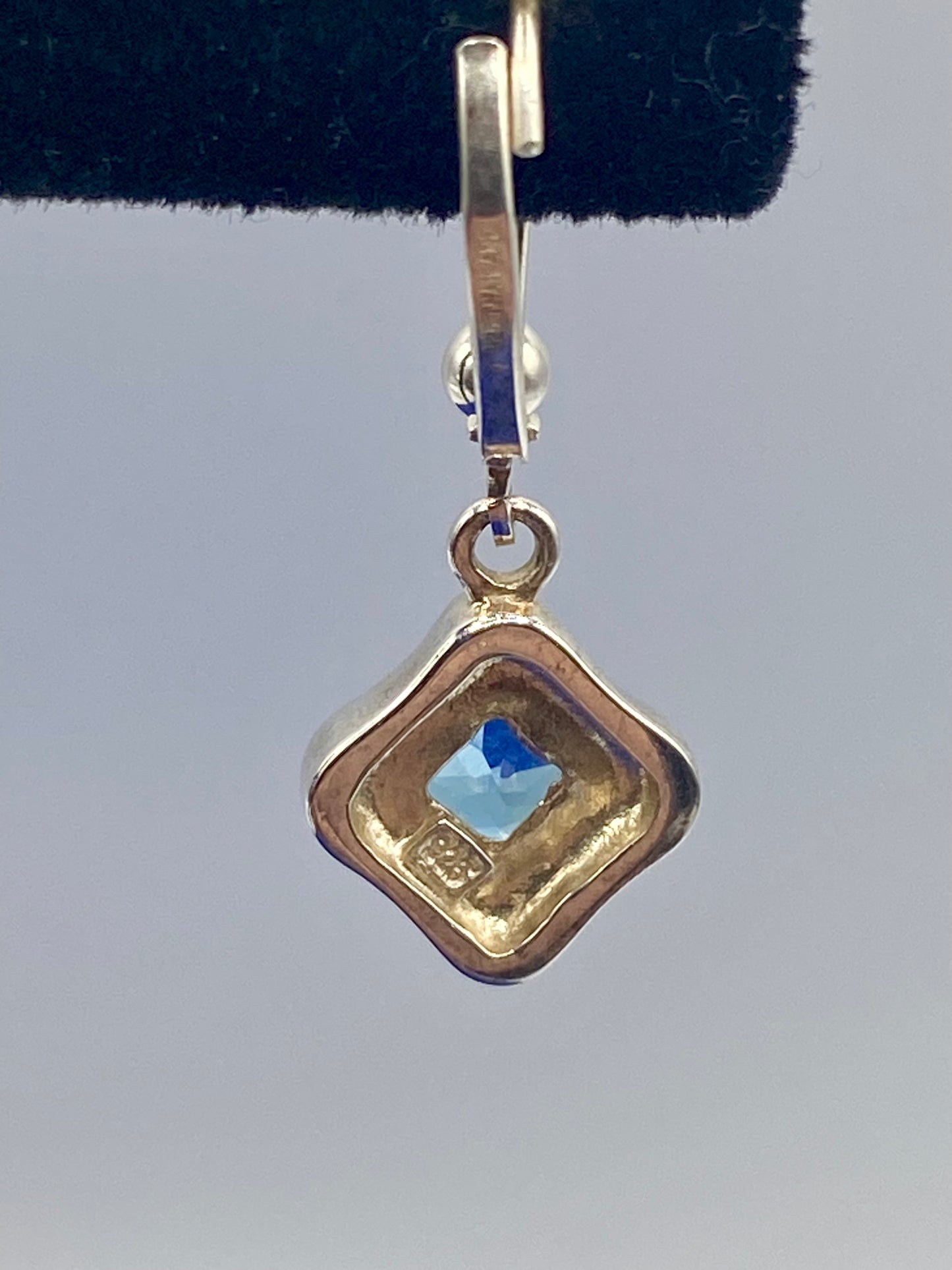 Sterling Silver Blue Topaz Dangle Earrings