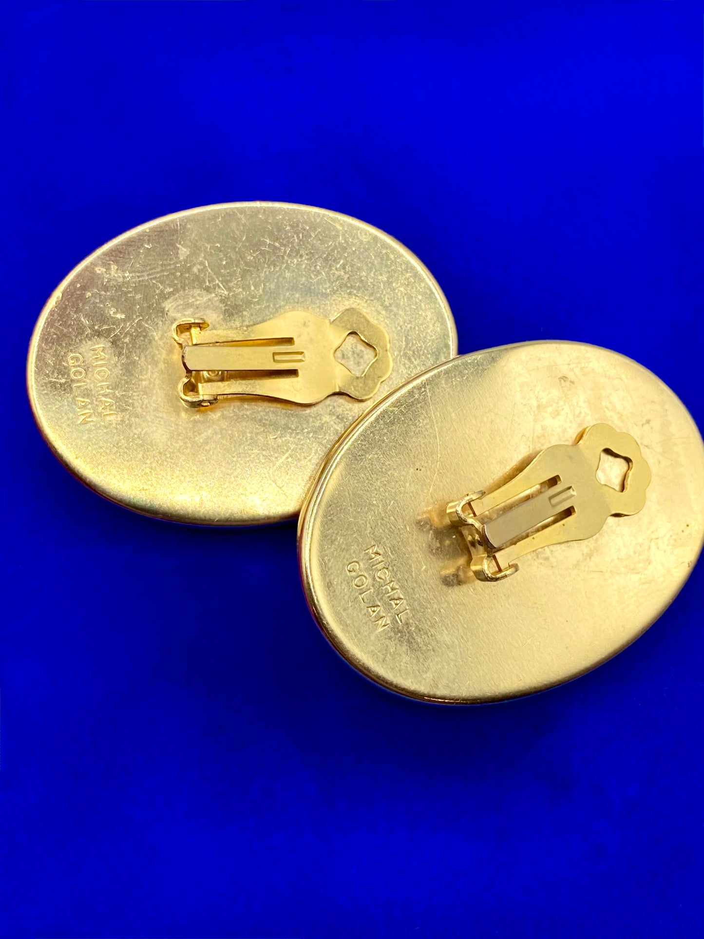 Vintage Michael Golan Red Cabochon Clip Ons