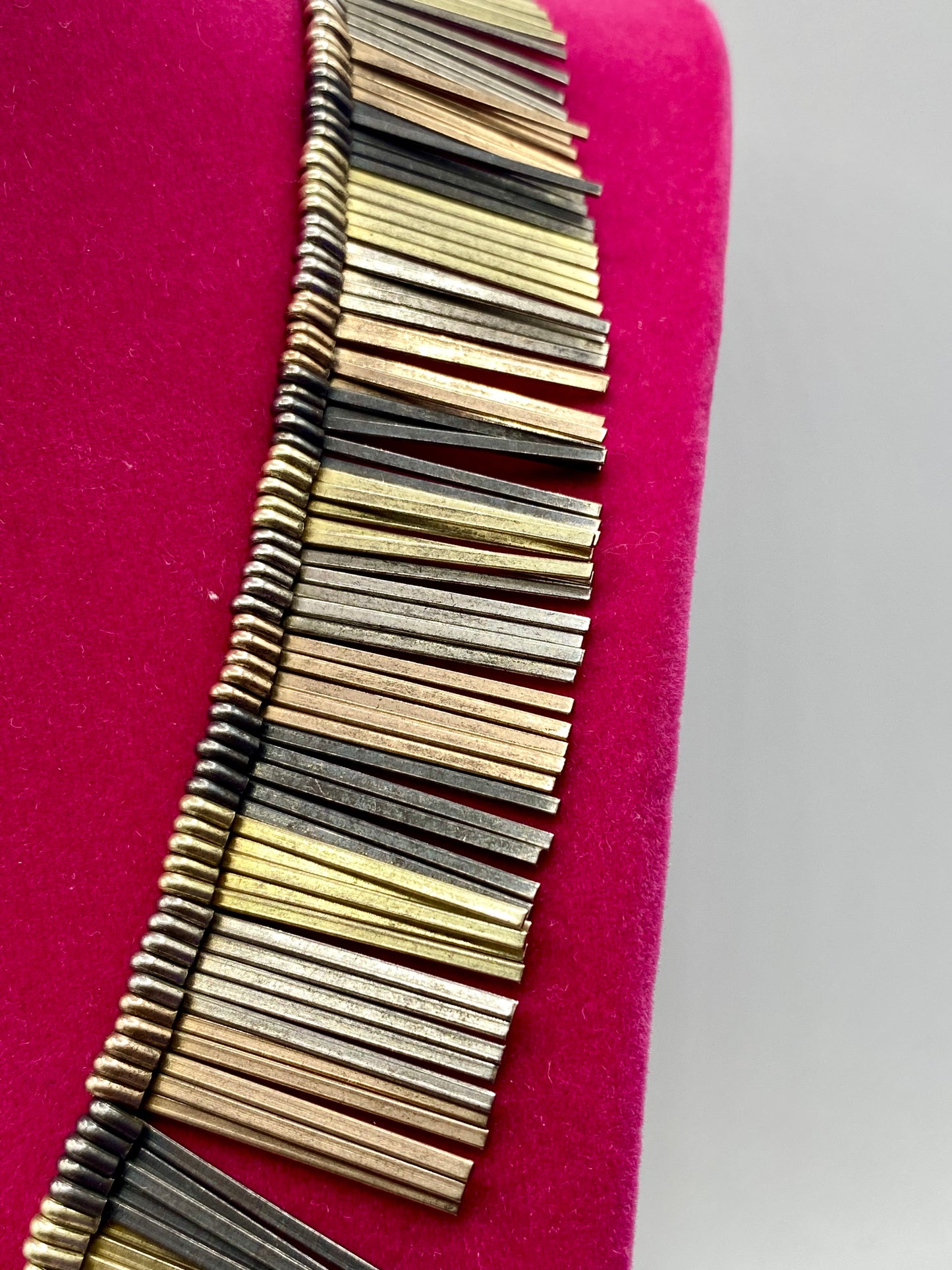 Eigil Jensen For Anton Michelsen 1960 Denmark Fringe Necklace 925 Sterling Silver